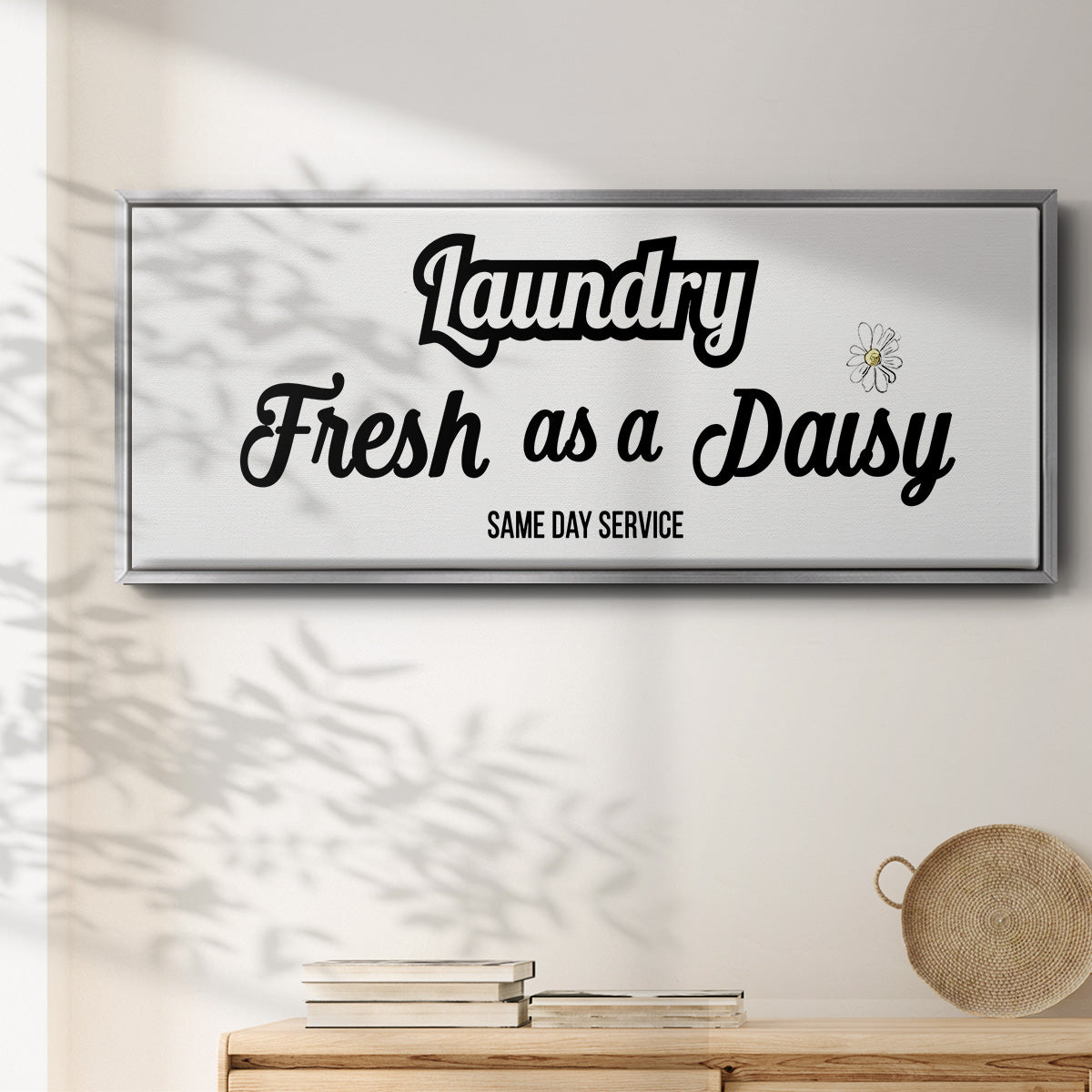 Daisy Laundry - Floater Framed Canvas Print