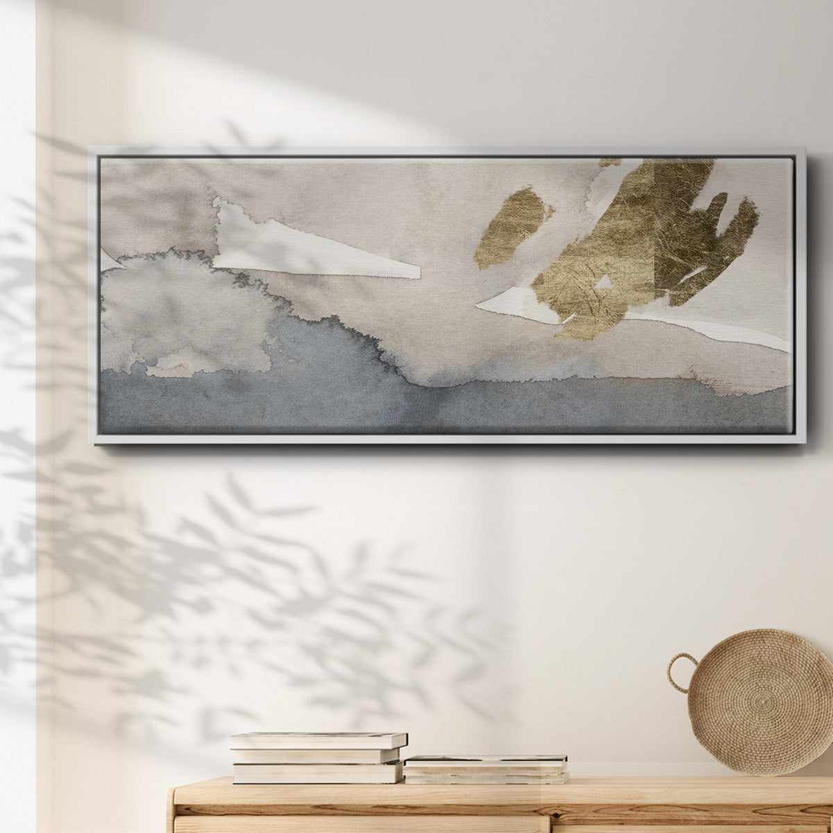 Watercolor with Gold I - Floater Framed Canvas Print