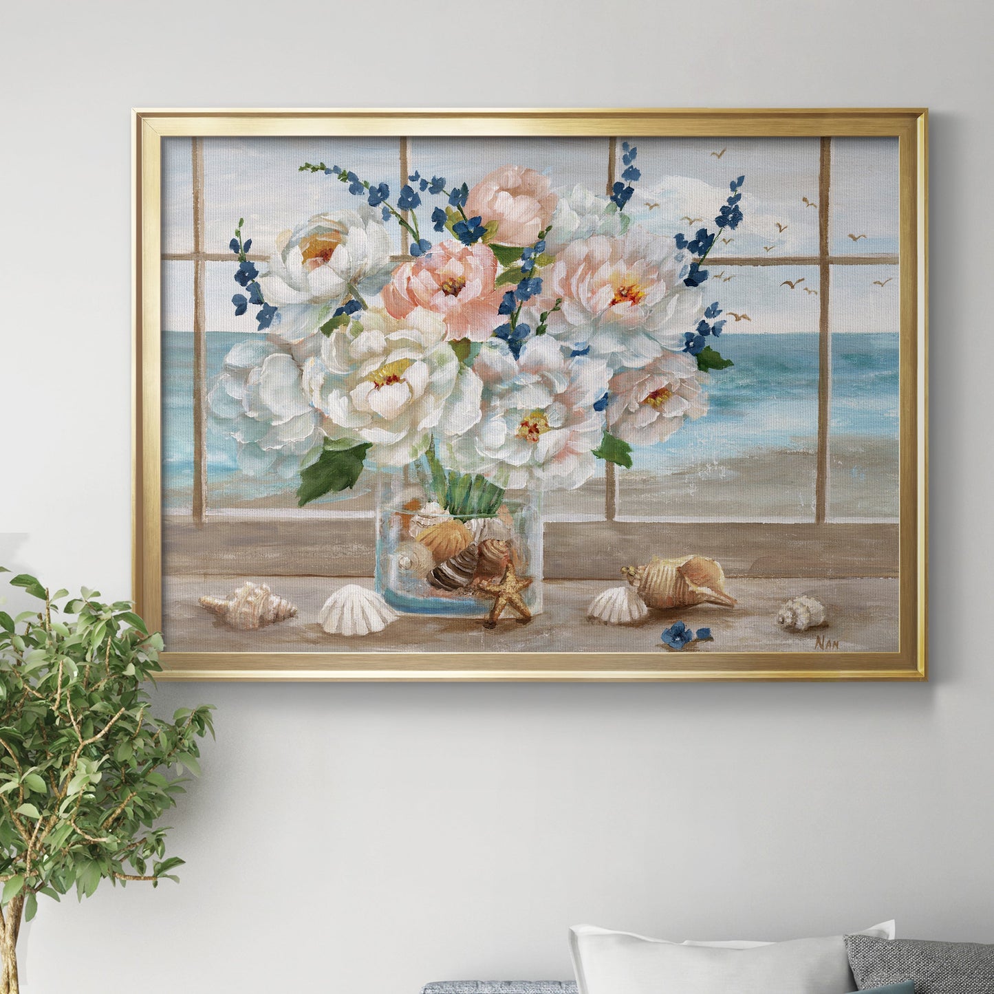 Coastal Window Premium Classic Framed Canvas - Ready to Hang