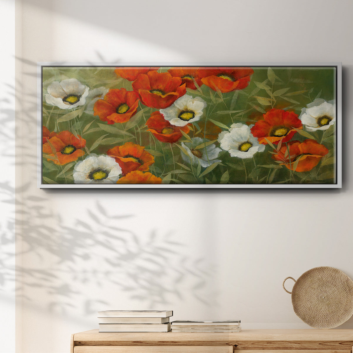 Poppy Symphony - Floater Framed Canvas Print