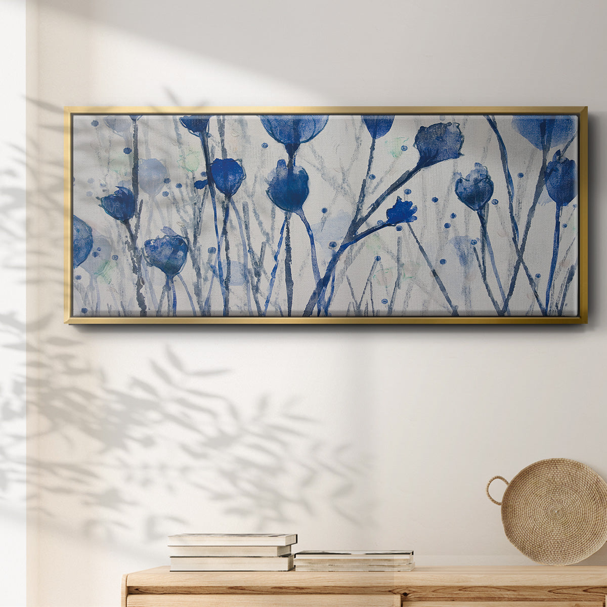 Blue Day Garden - Floater Framed Canvas Print