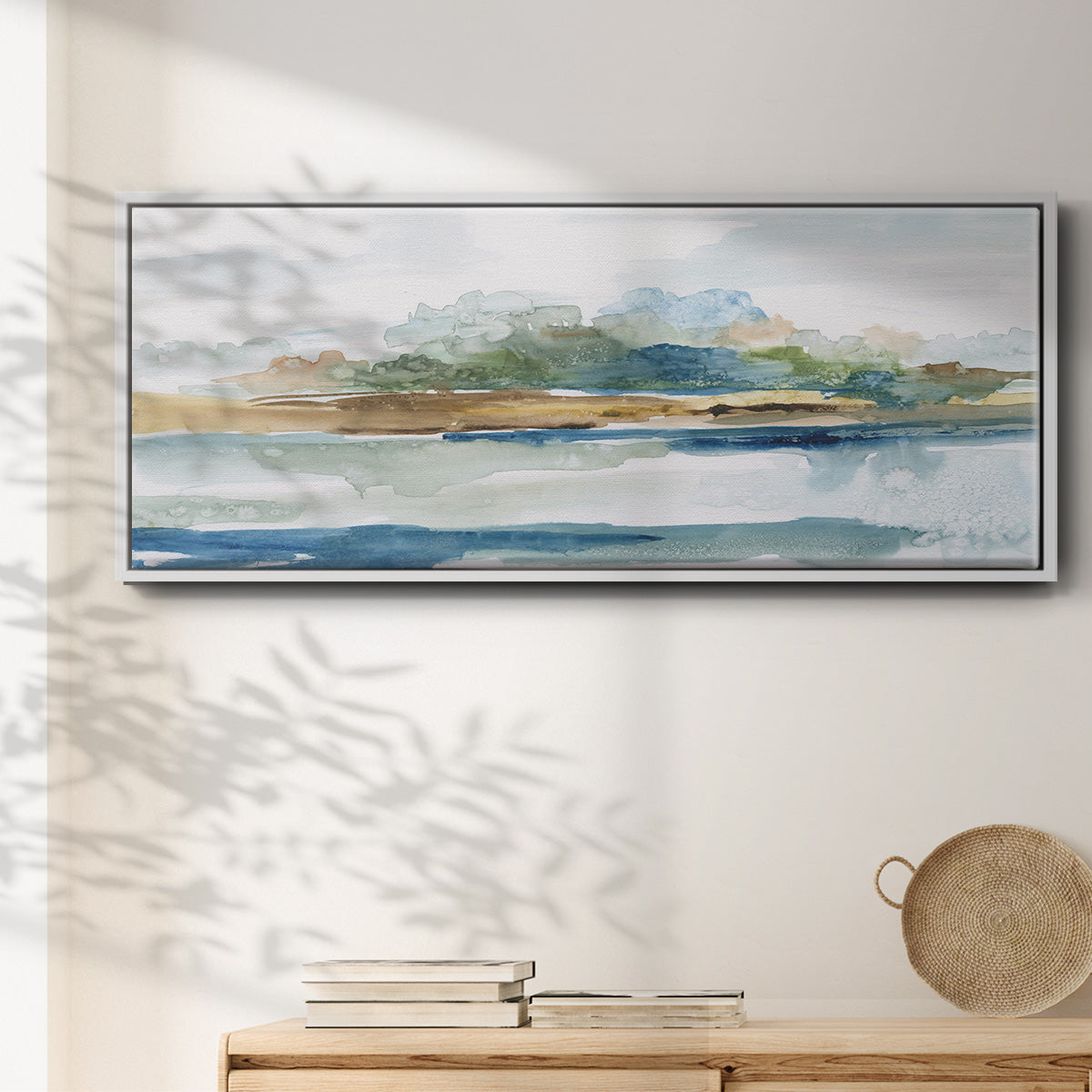 Blue Solace - Floater Framed Canvas Print