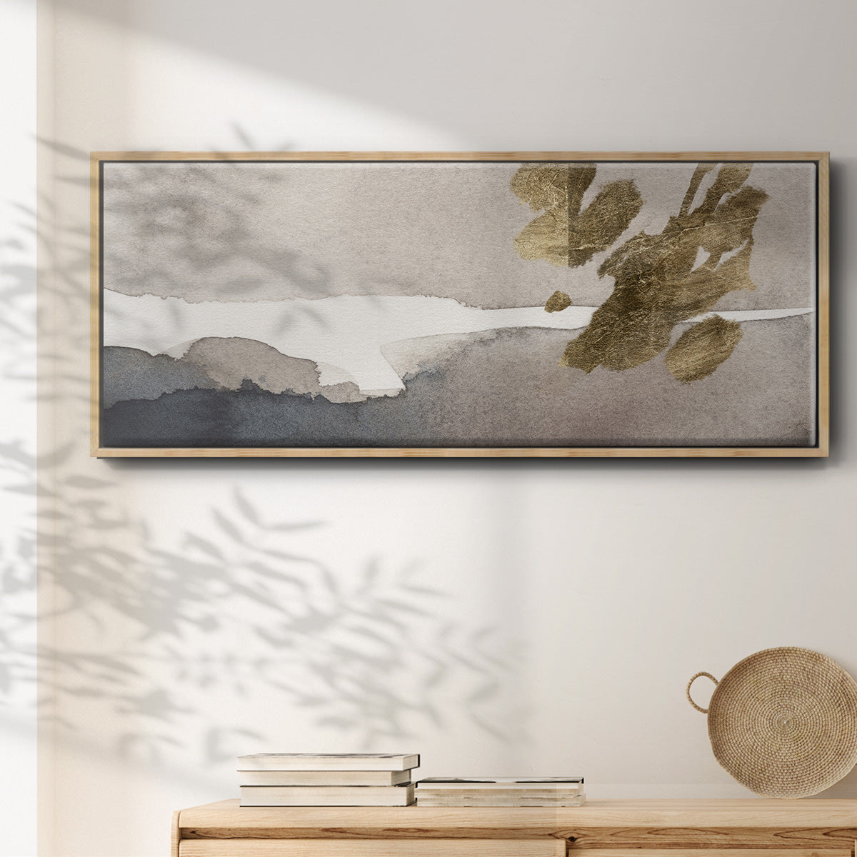 Watercolor with Gold II - Floater Framed Canvas Print