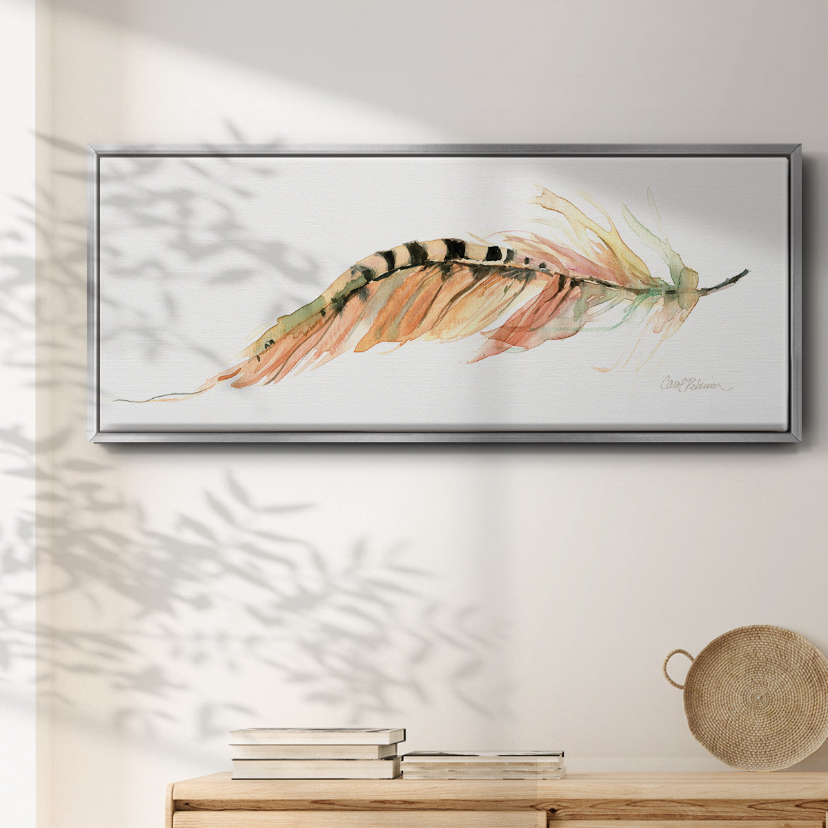 Tail Feather IV - Floater Framed Canvas Print