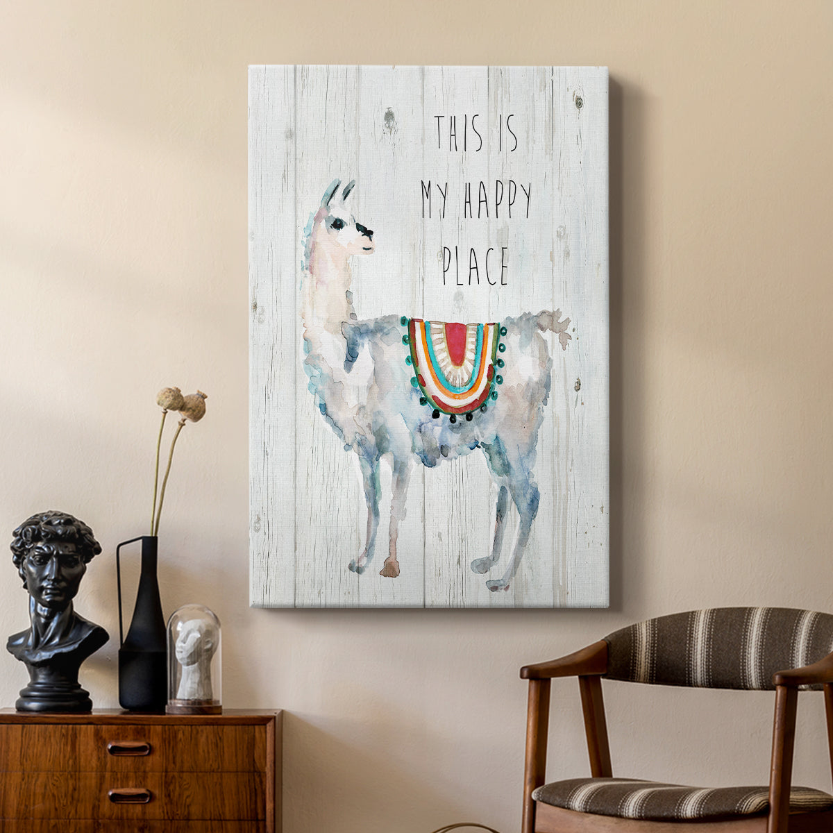 Llama Happy Place - Canvas Art Print