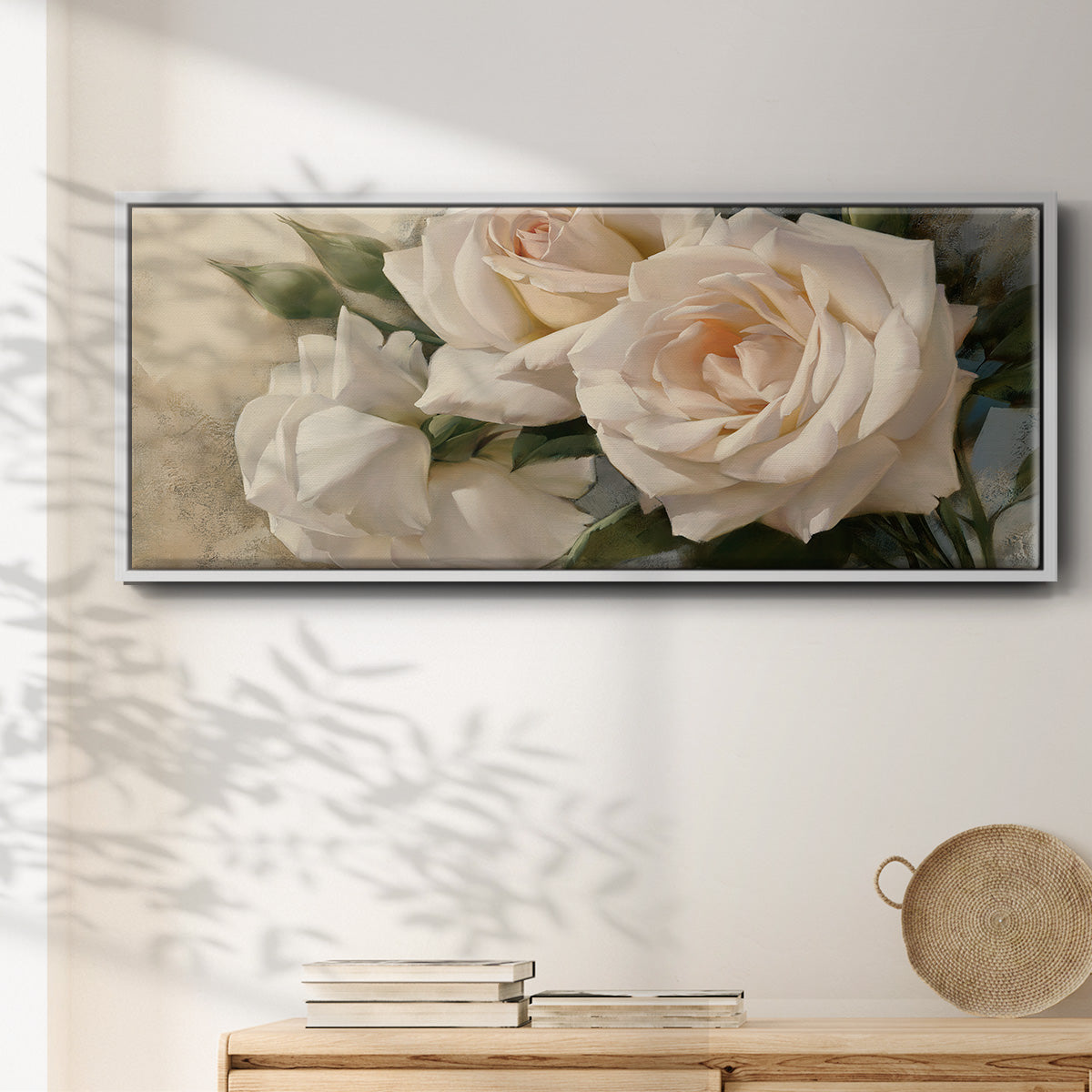 La Roseraie II - Floater Framed Canvas Print