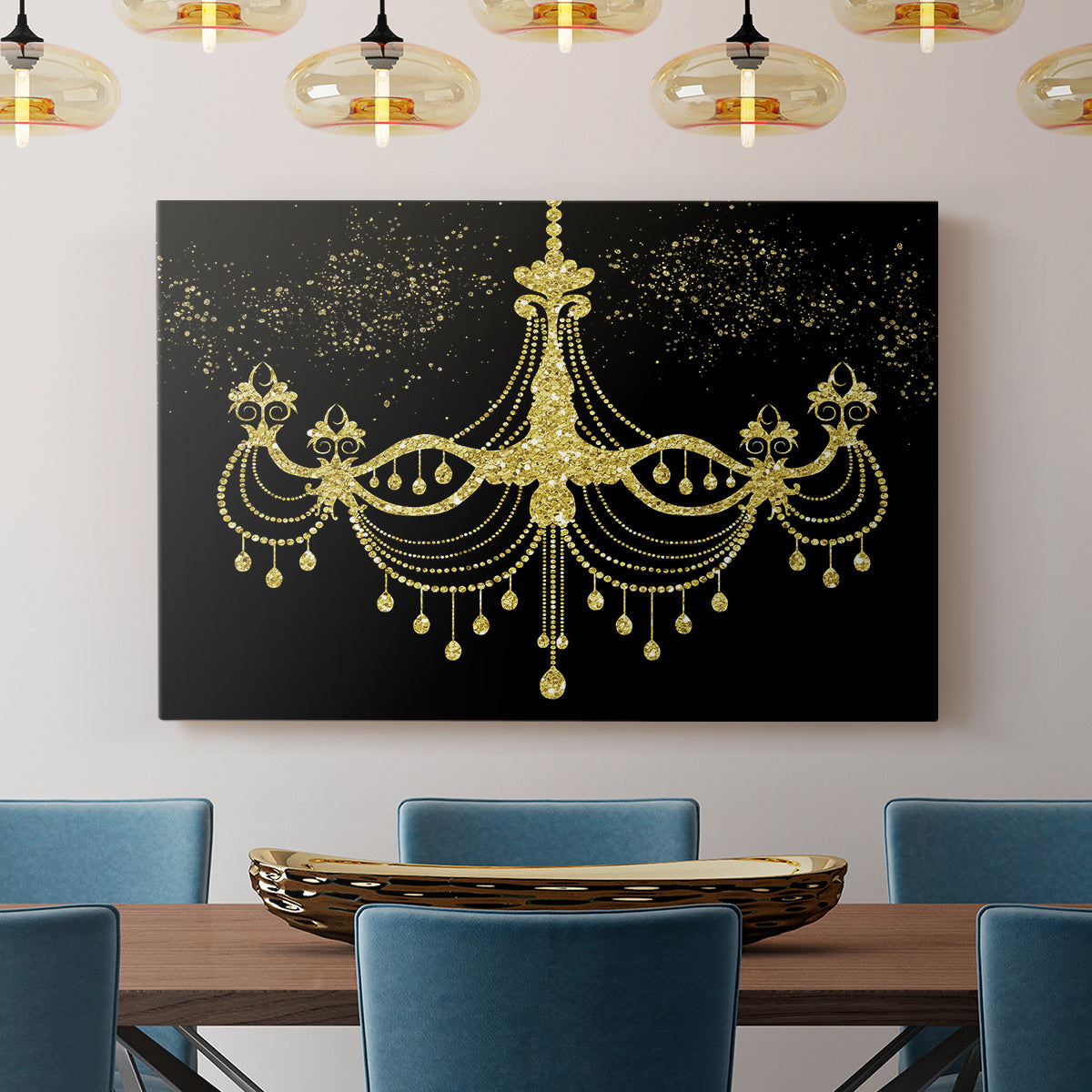 Golden Chandelier - Canvas Art Print