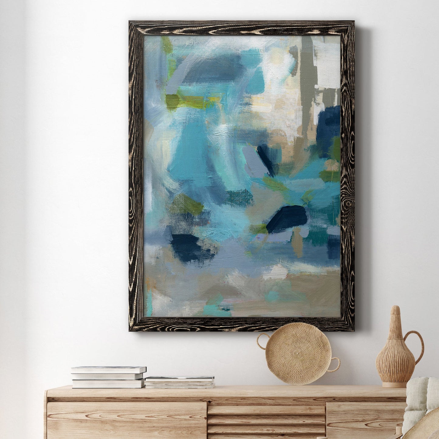 Circle the Beachfront - Barnwood Framed Canvas Print