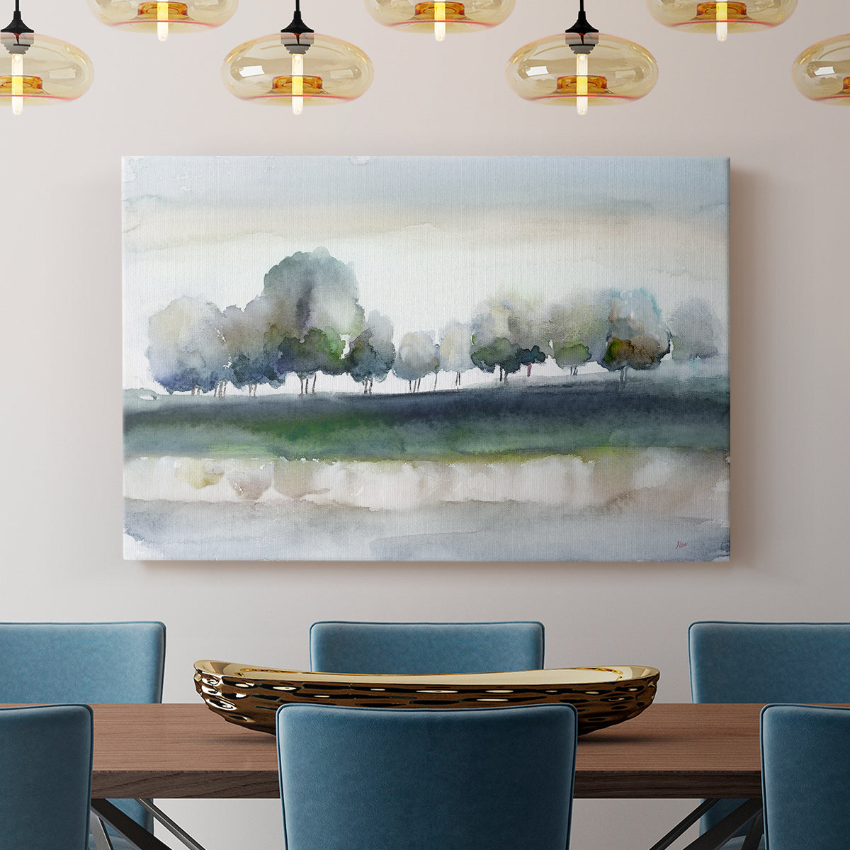 Warm Meadowline Indigo - Canvas Art Print