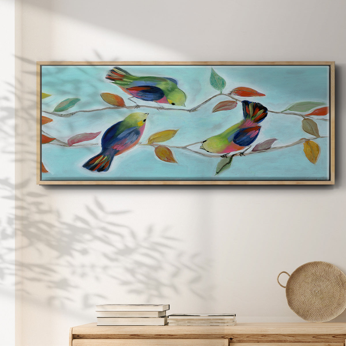 Bitty Birds I - Floater Framed Canvas Print