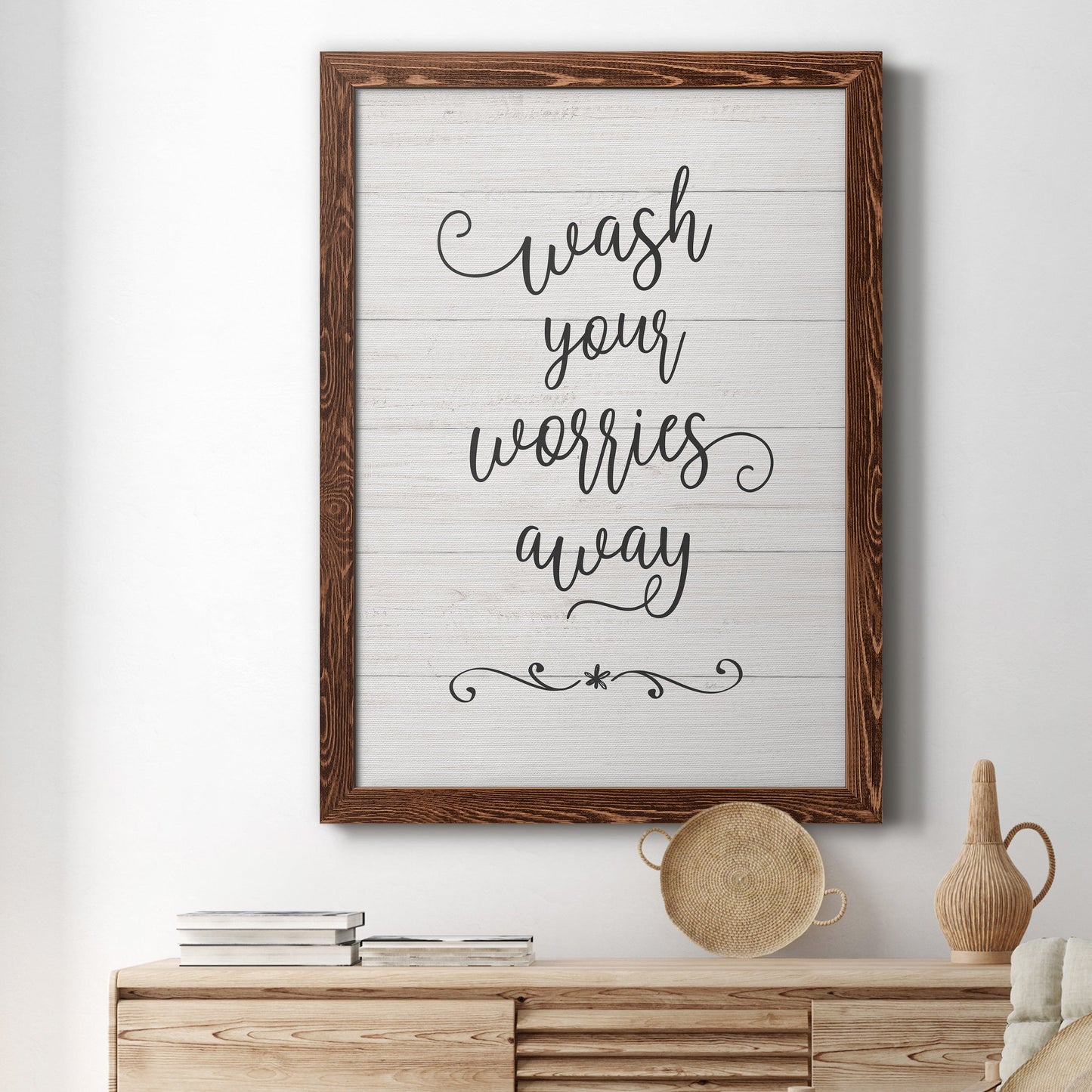 Wash Worries - Premium Canvas Framed in Barnwood - Ready to Hang