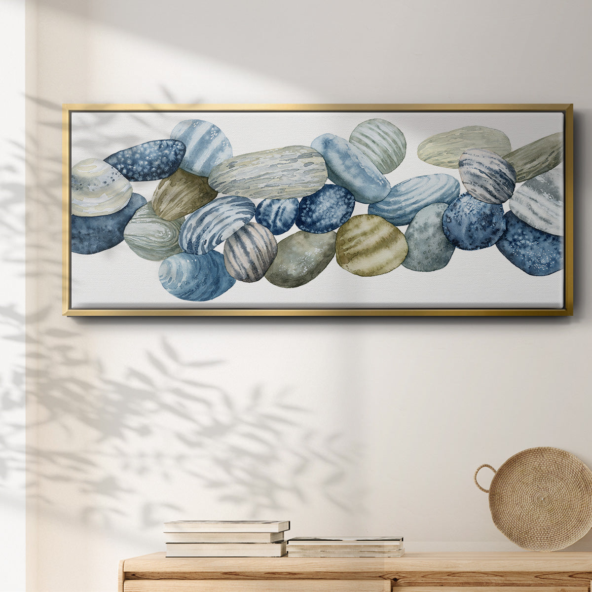 Found Pebbles III - Floater Framed Canvas Print
