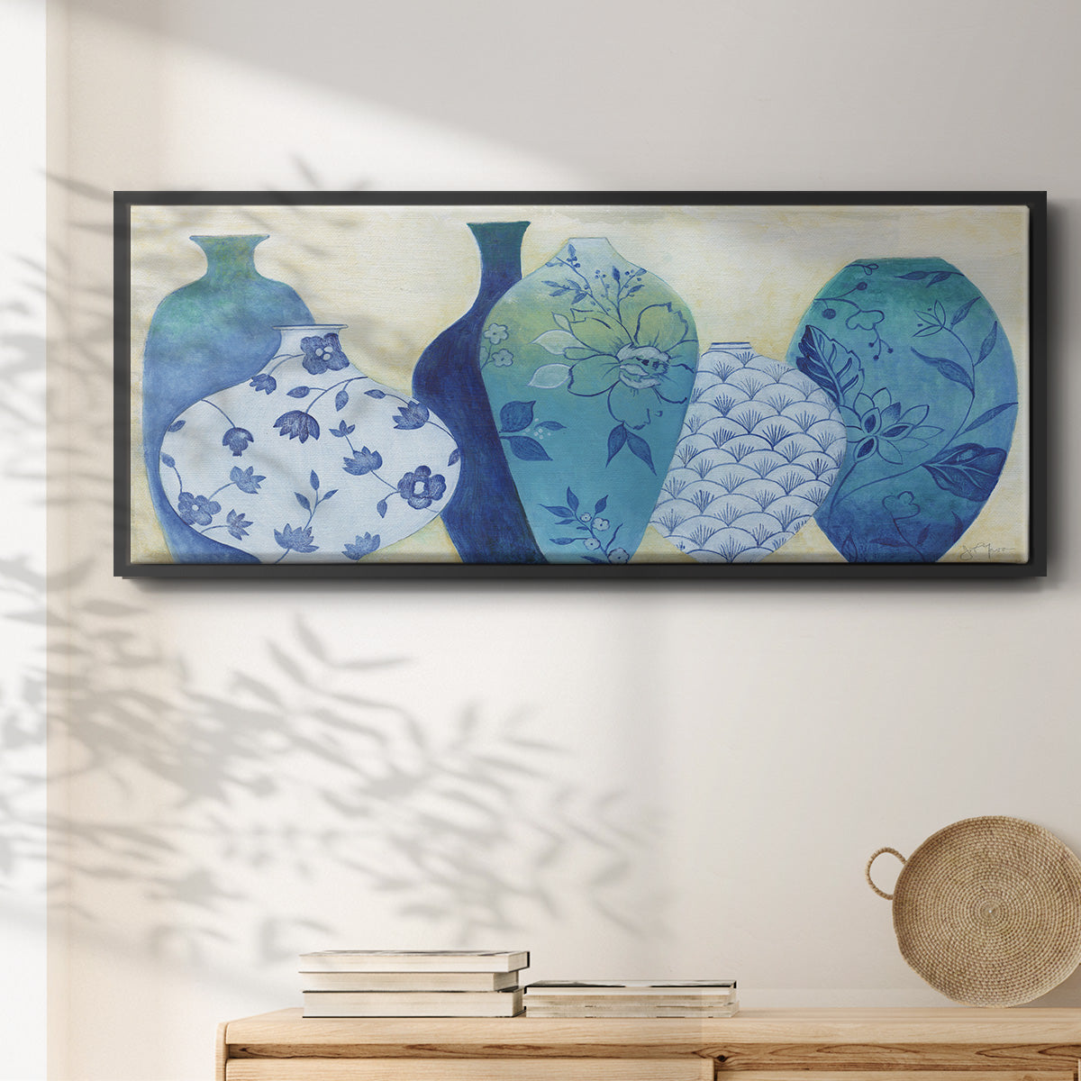 Chinoiserie Home - Floater Framed Canvas Print