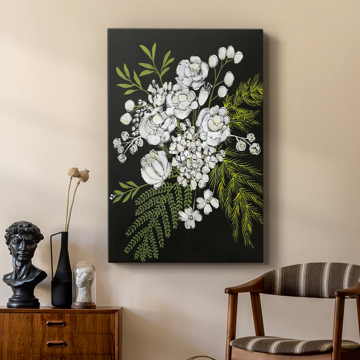 Alabaster Bouquet I - Canvas Art Print