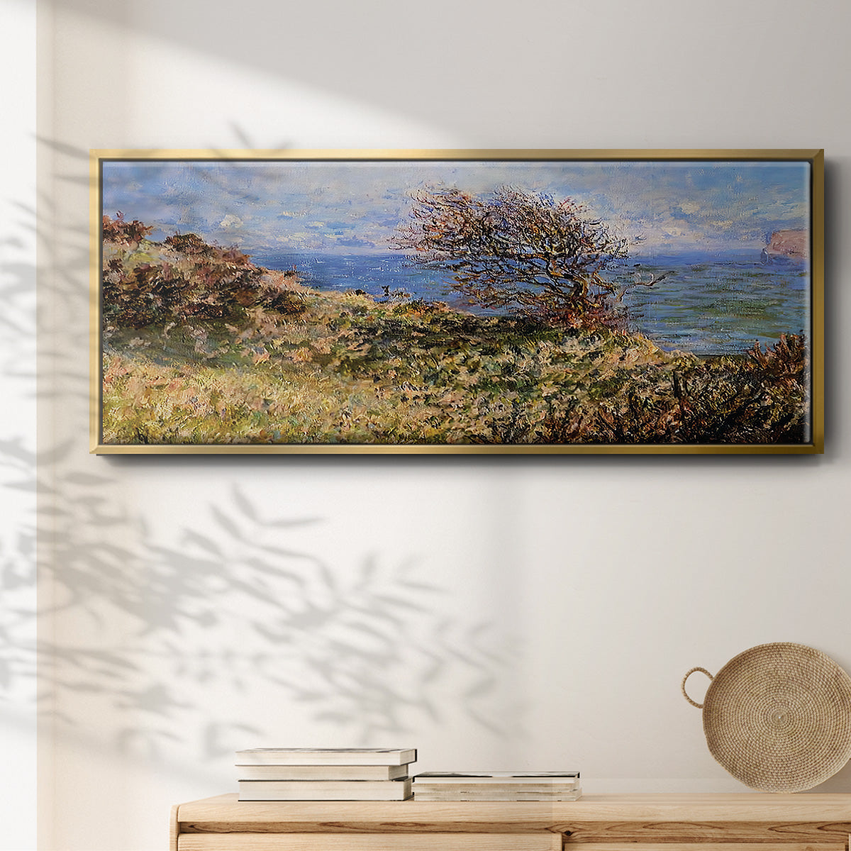 On the Cliff at Fecamp, 1881 - Floater Framed Canvas Print