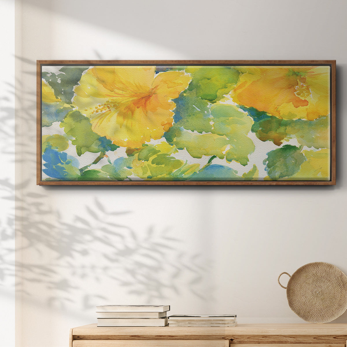 Citrus Hibiscus - Floater Framed Canvas Print