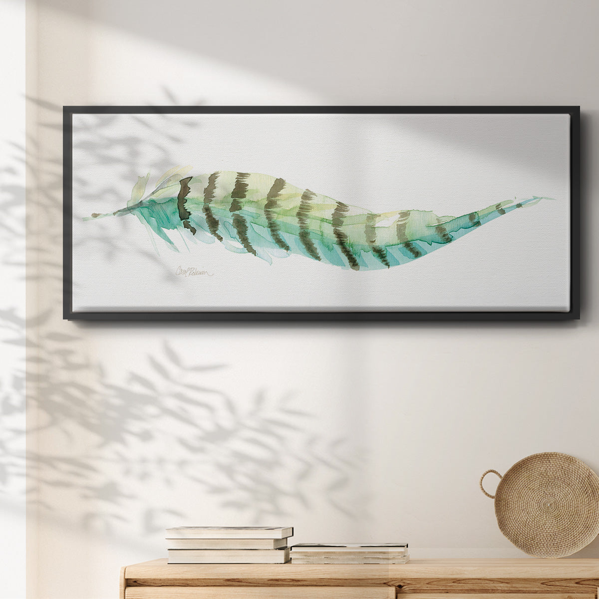 Tail Feather II - Floater Framed Canvas Print