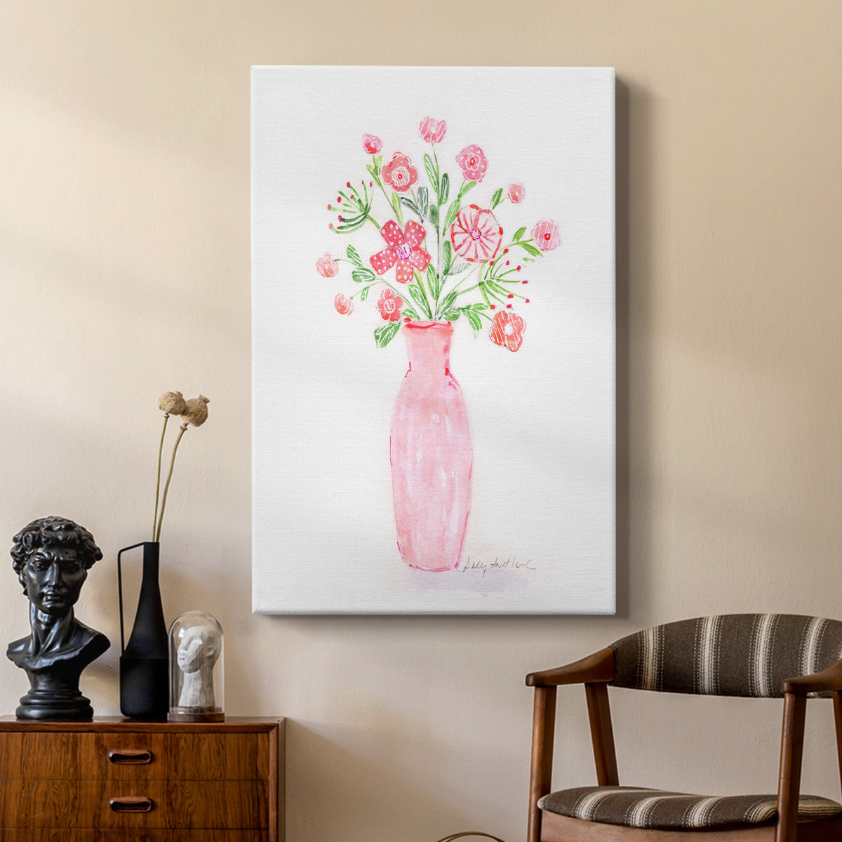 Boho Pinwheel Bouquet II - Canvas Art Print