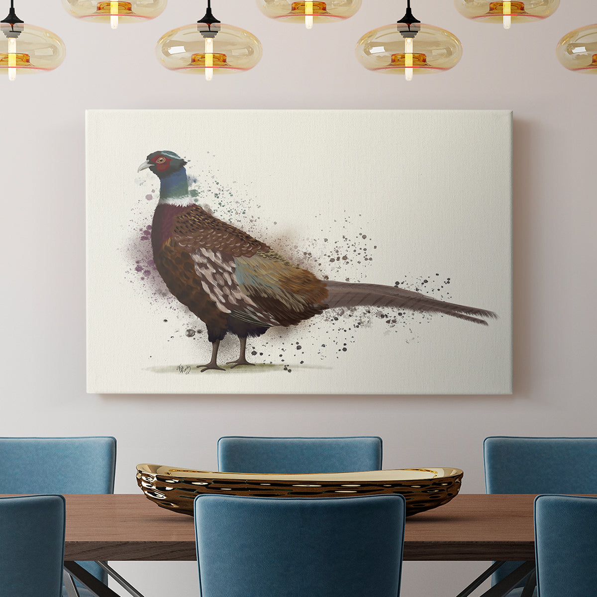 Pheasant Splash 1 - Canvas Art Print
