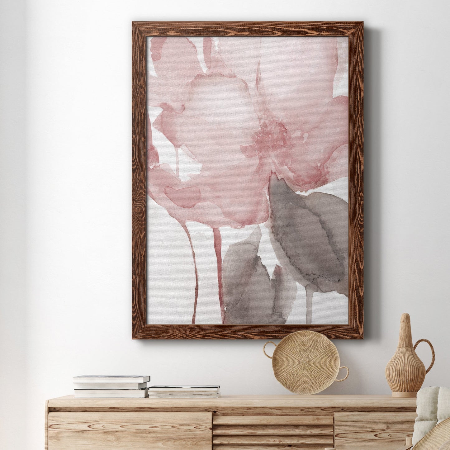 Blush Bloom II - Premium Canvas Framed in Barnwood - Ready to Hang