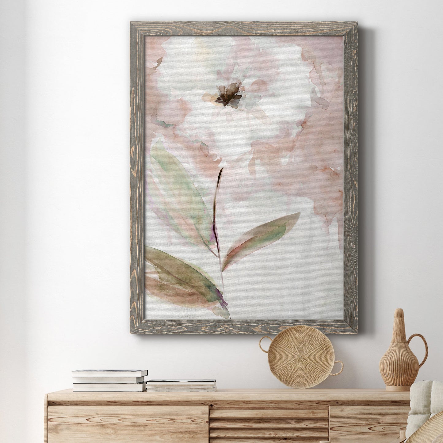 Summer Bloom I - Barnwood Framed Canvas Print