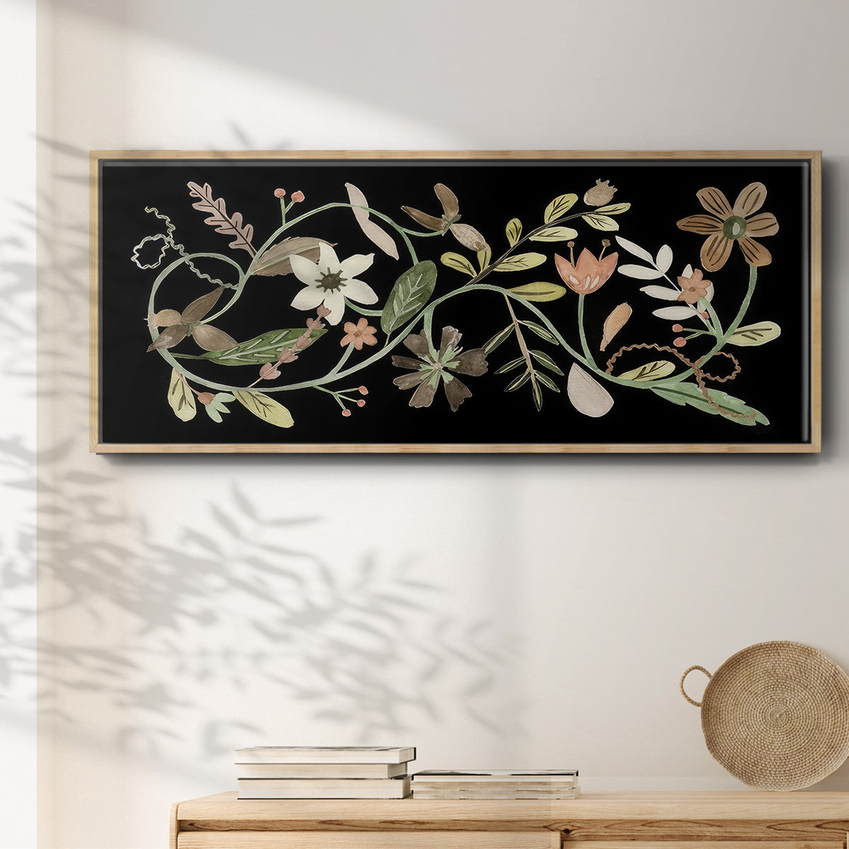 Pressed Flowers I - Floater Framed Canvas Print