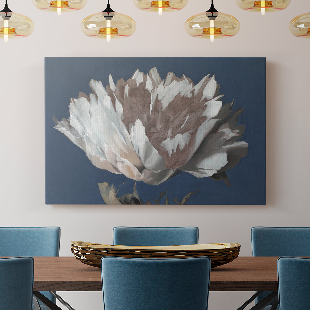 White Peony - Canvas Art Print