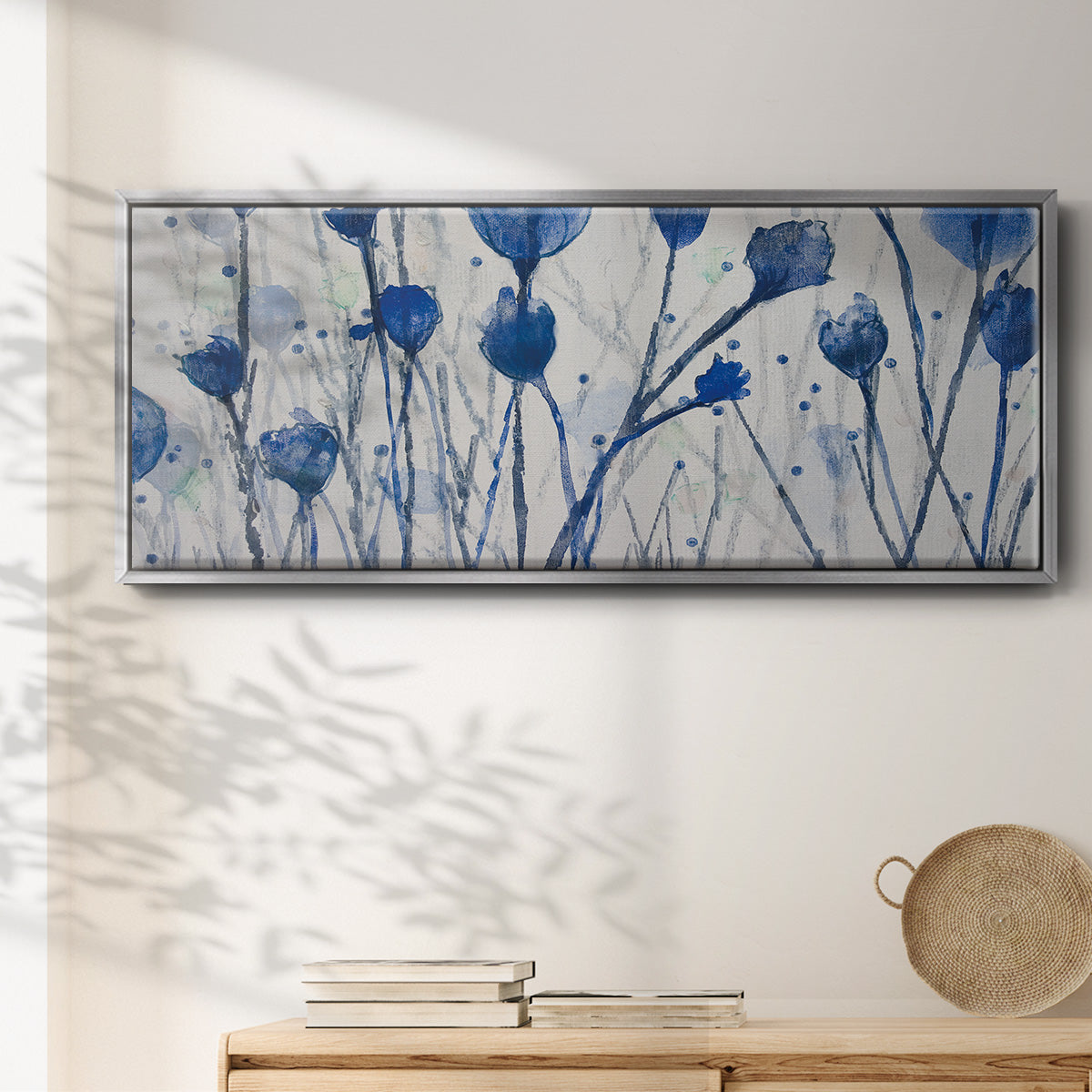 Blue Day Garden - Floater Framed Canvas Print