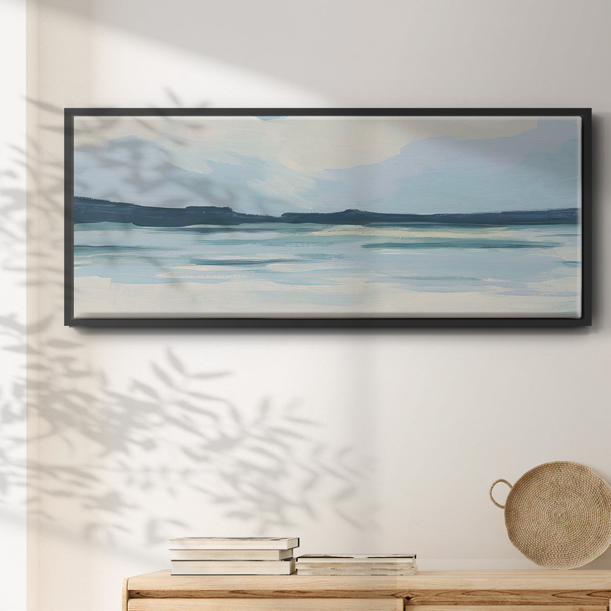 Cream Coastline I - Floater Framed Canvas Print