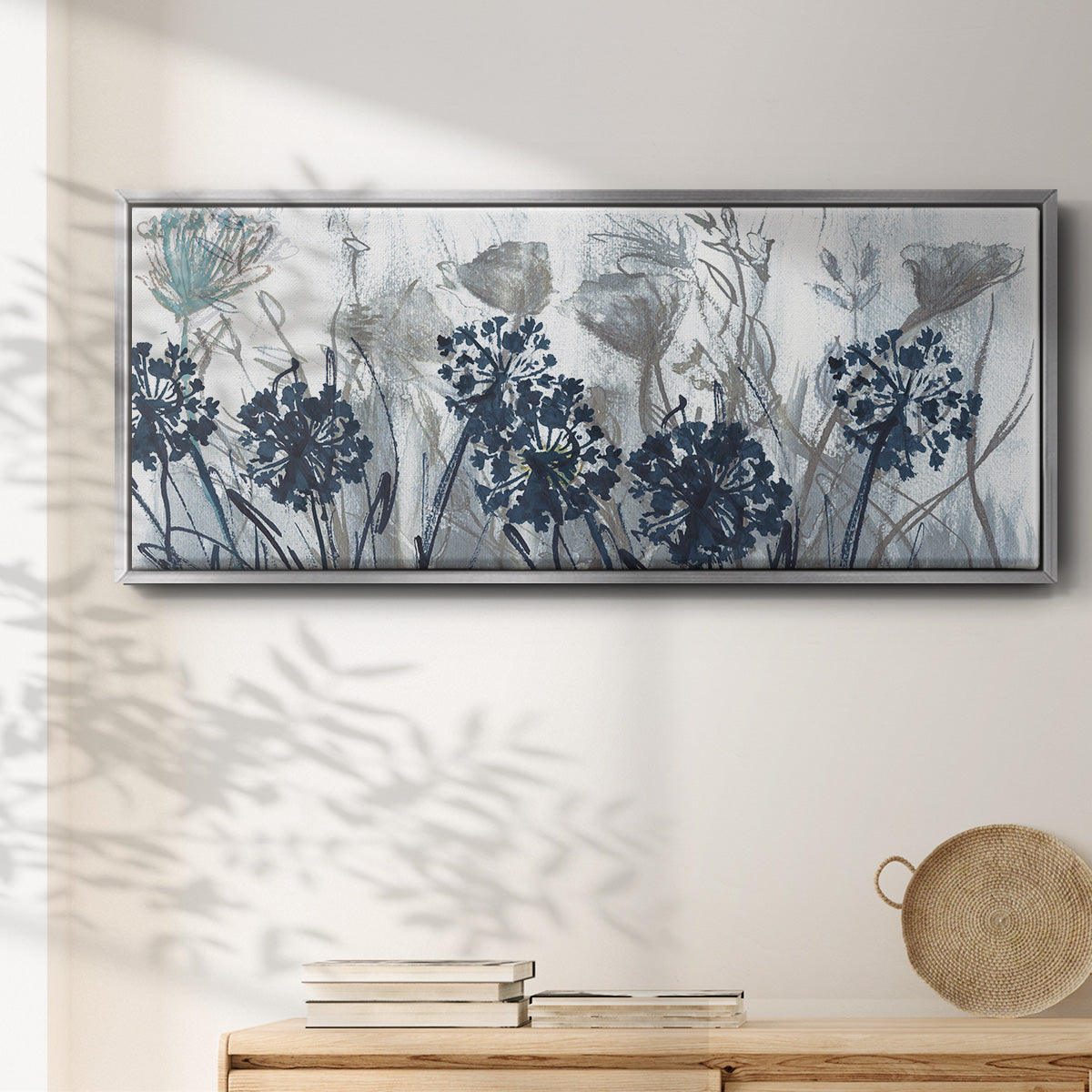 Indigo Field - Floater Framed Canvas Print