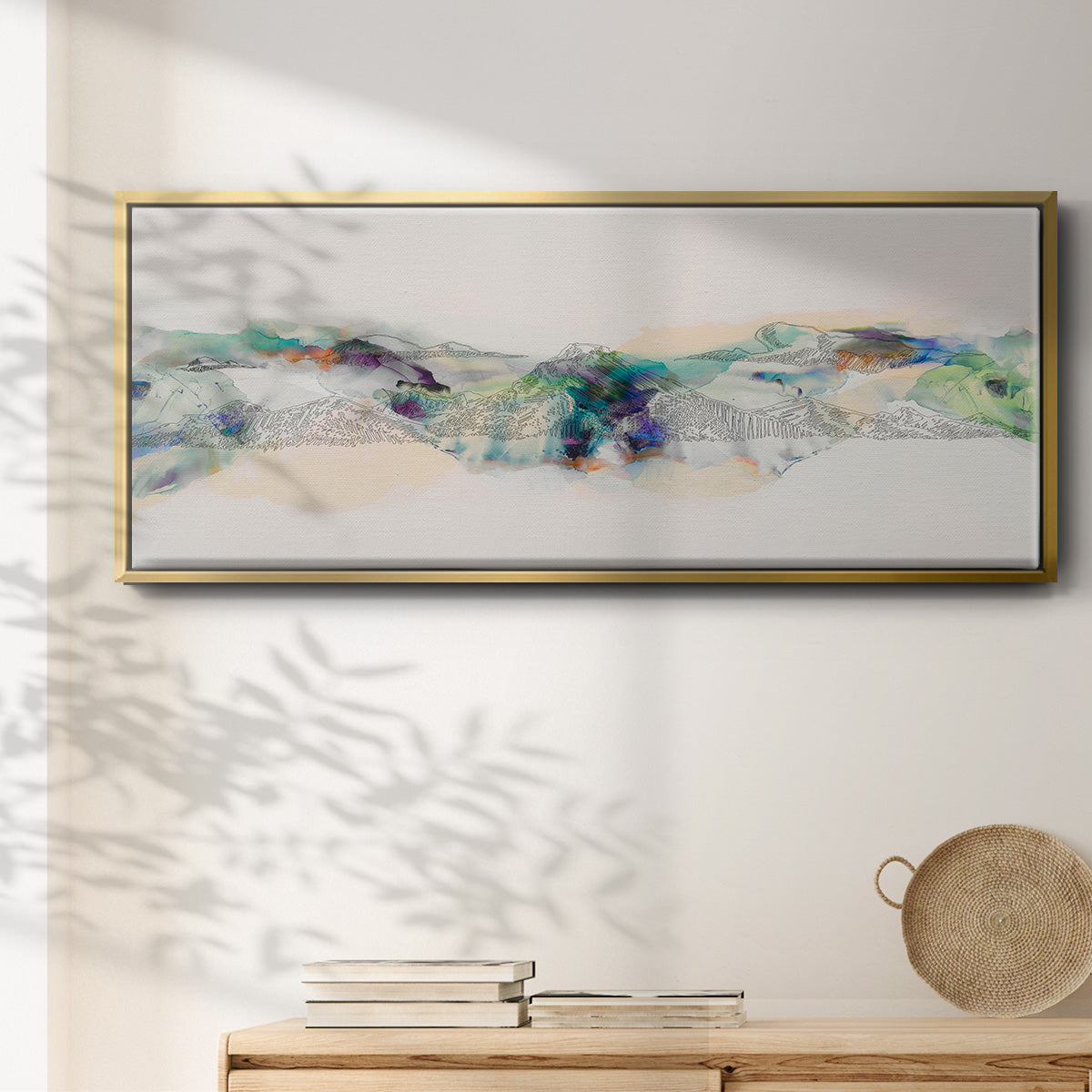 Abstract Mountain Range - Floater Framed Canvas Print