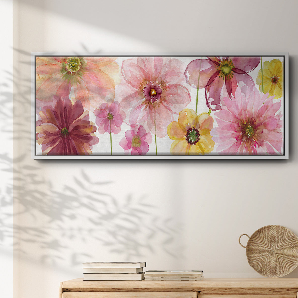 Pop of Pink I - Floater Framed Canvas Print