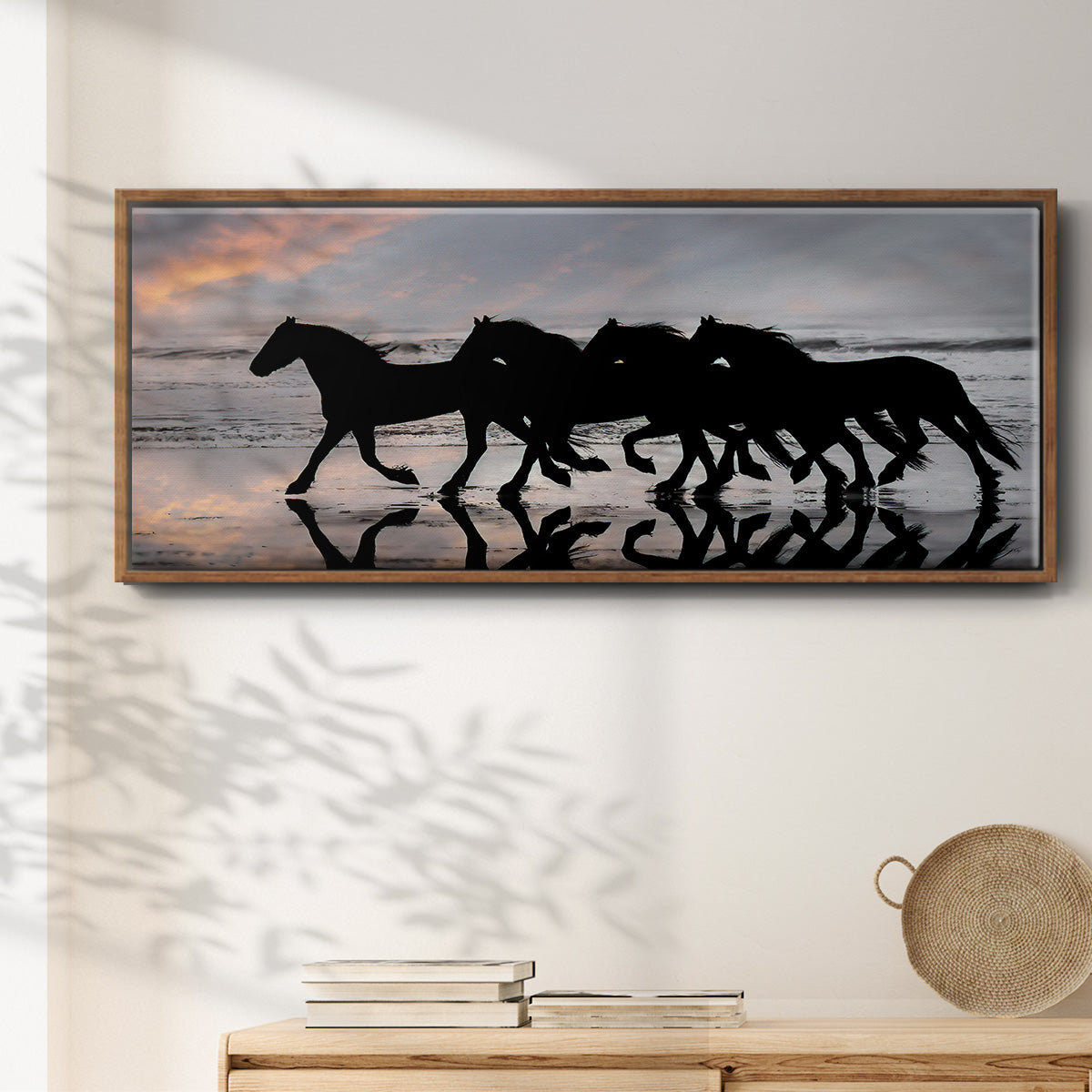Beach Gallop - Floater Framed Canvas Print