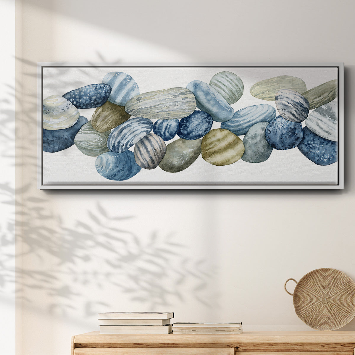 Found Pebbles III - Floater Framed Canvas Print
