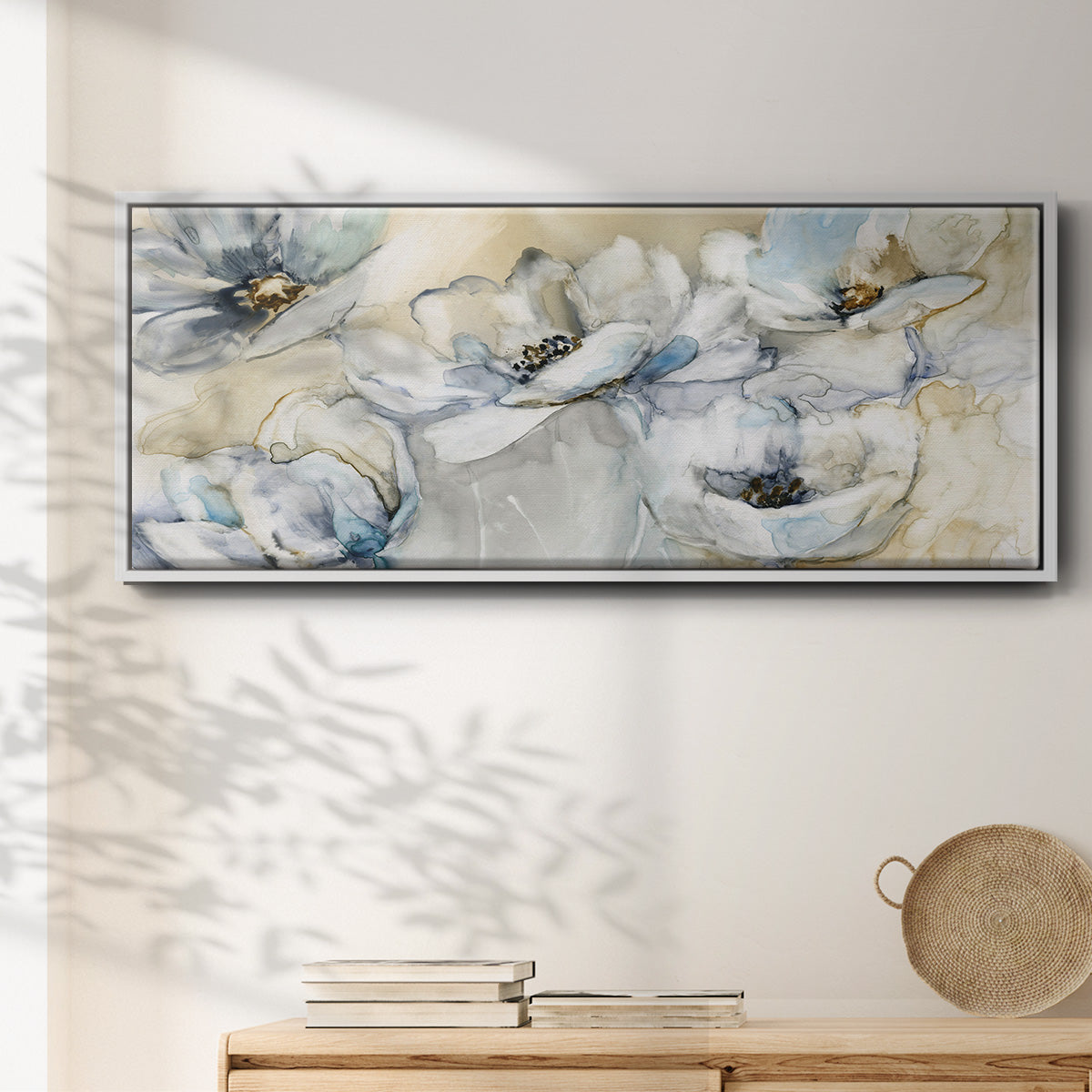 Soft Blooms - Floater Framed Canvas Print