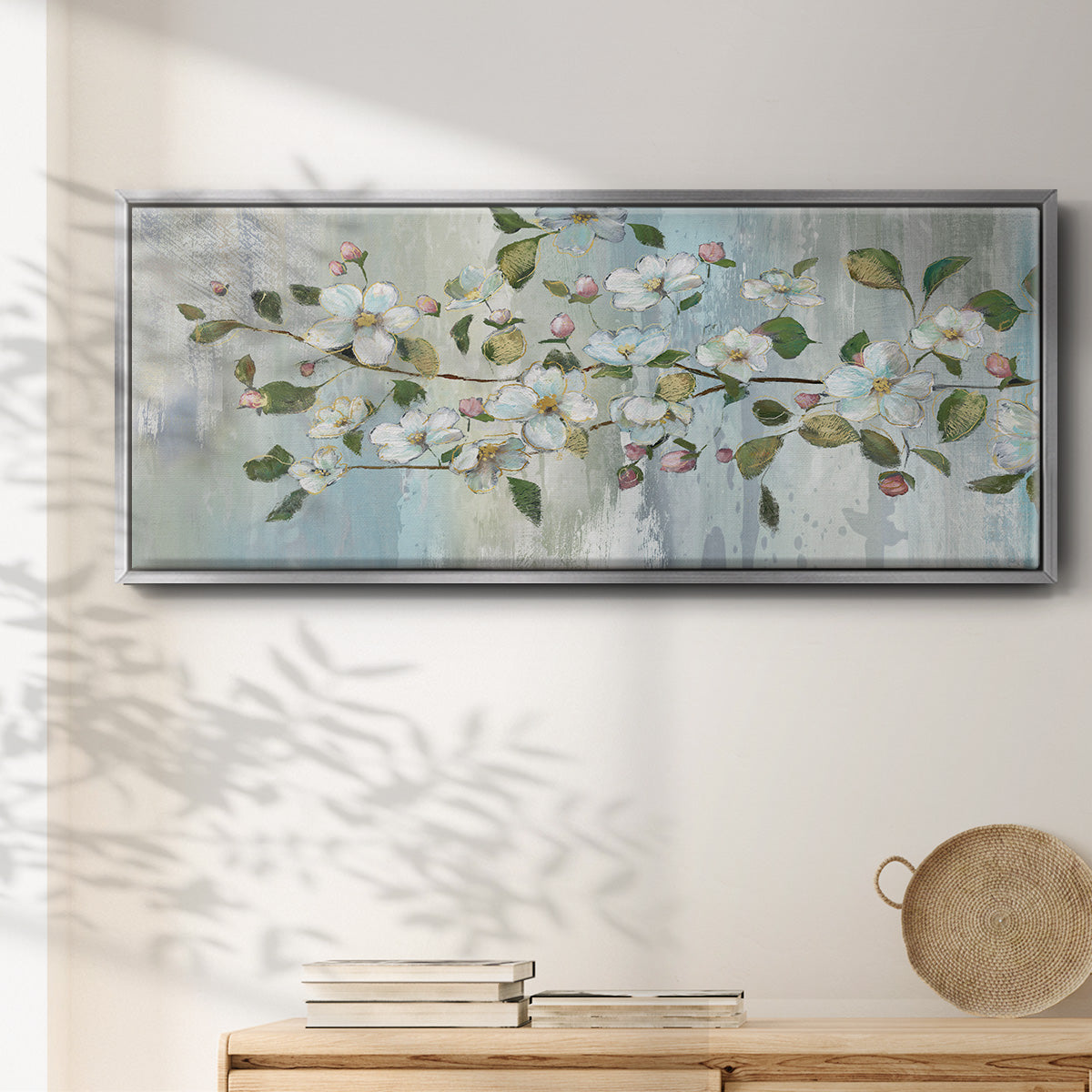 Painterly Blossoms - Floater Framed Canvas Print