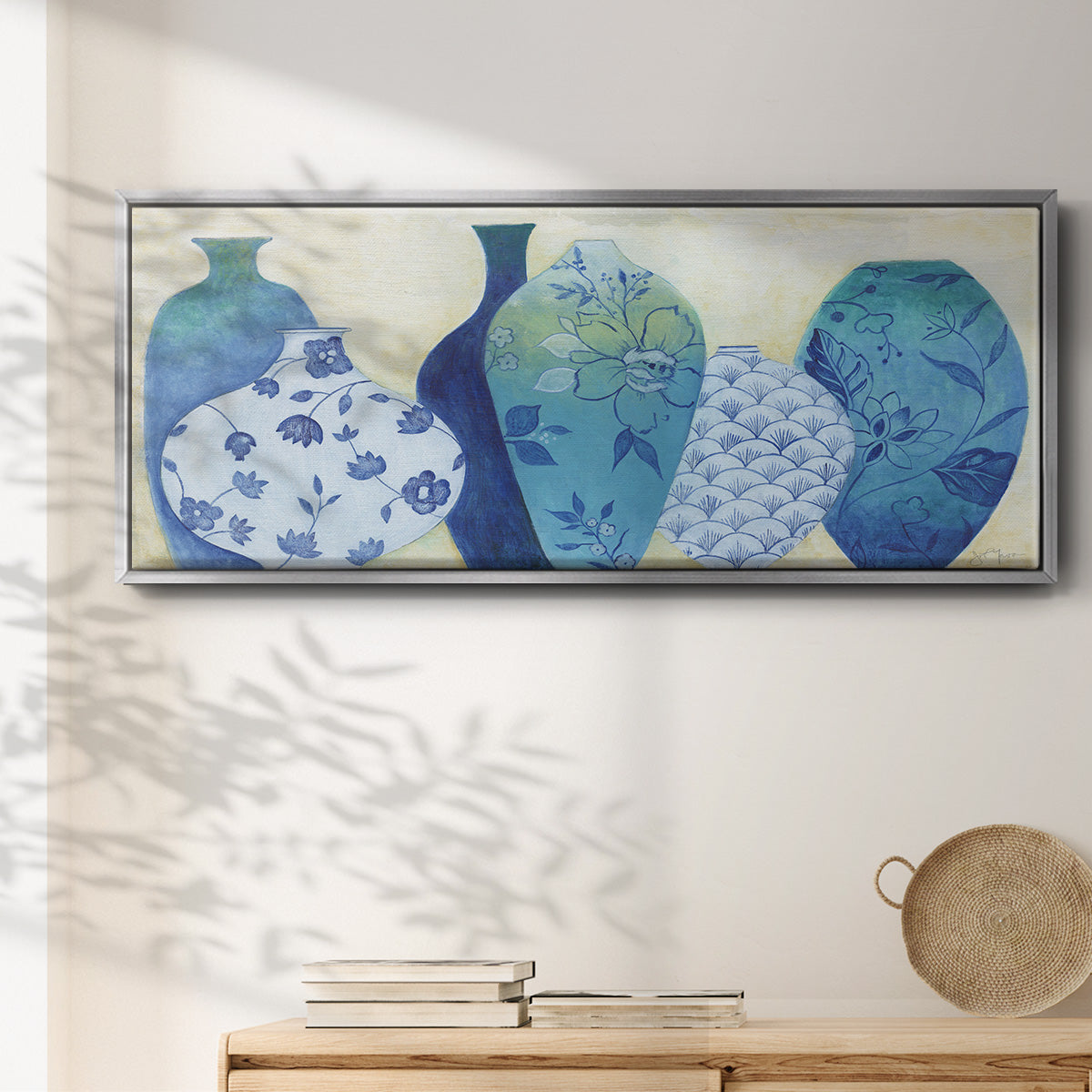 Chinoiserie Home - Floater Framed Canvas Print