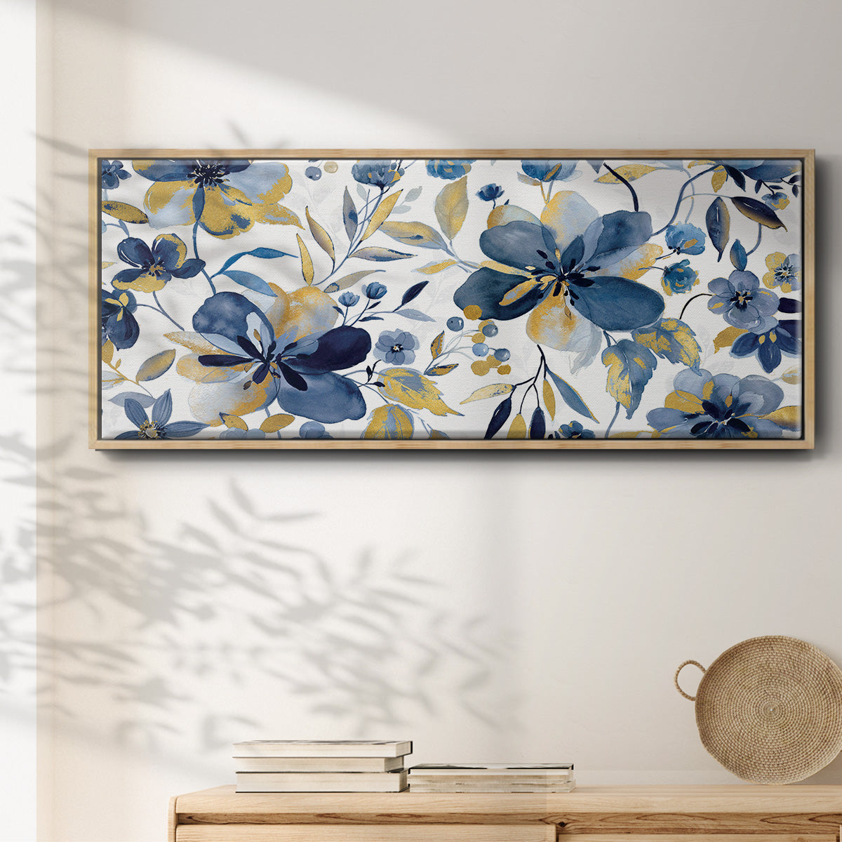 Golden Indigo - Floater Framed Canvas Print