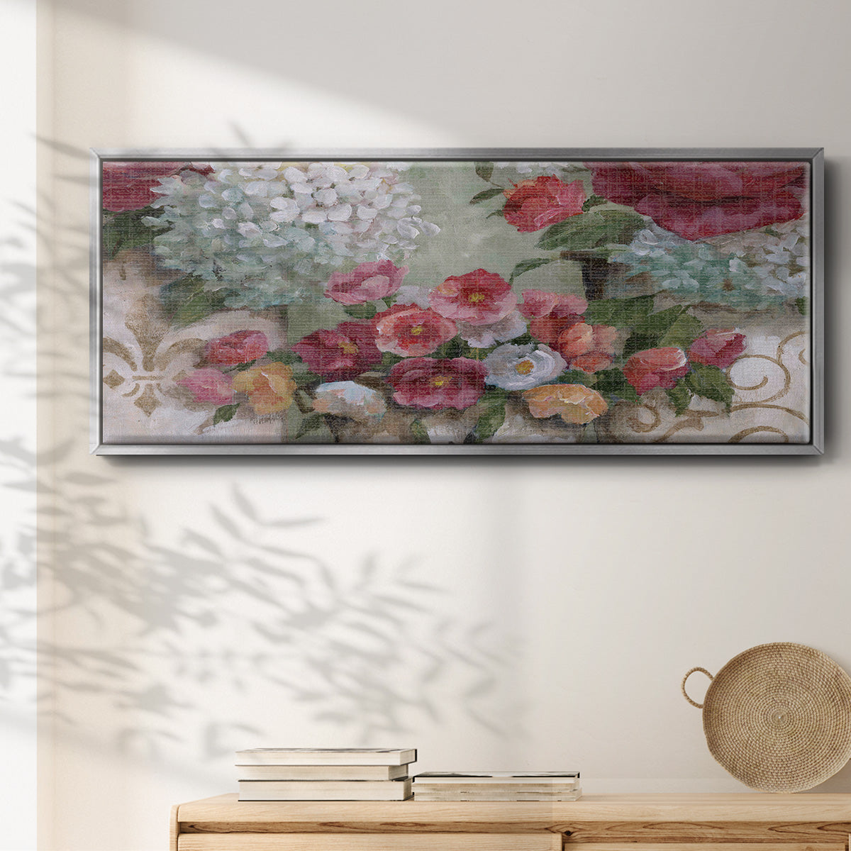 Contained Blooms - Floater Framed Canvas Print