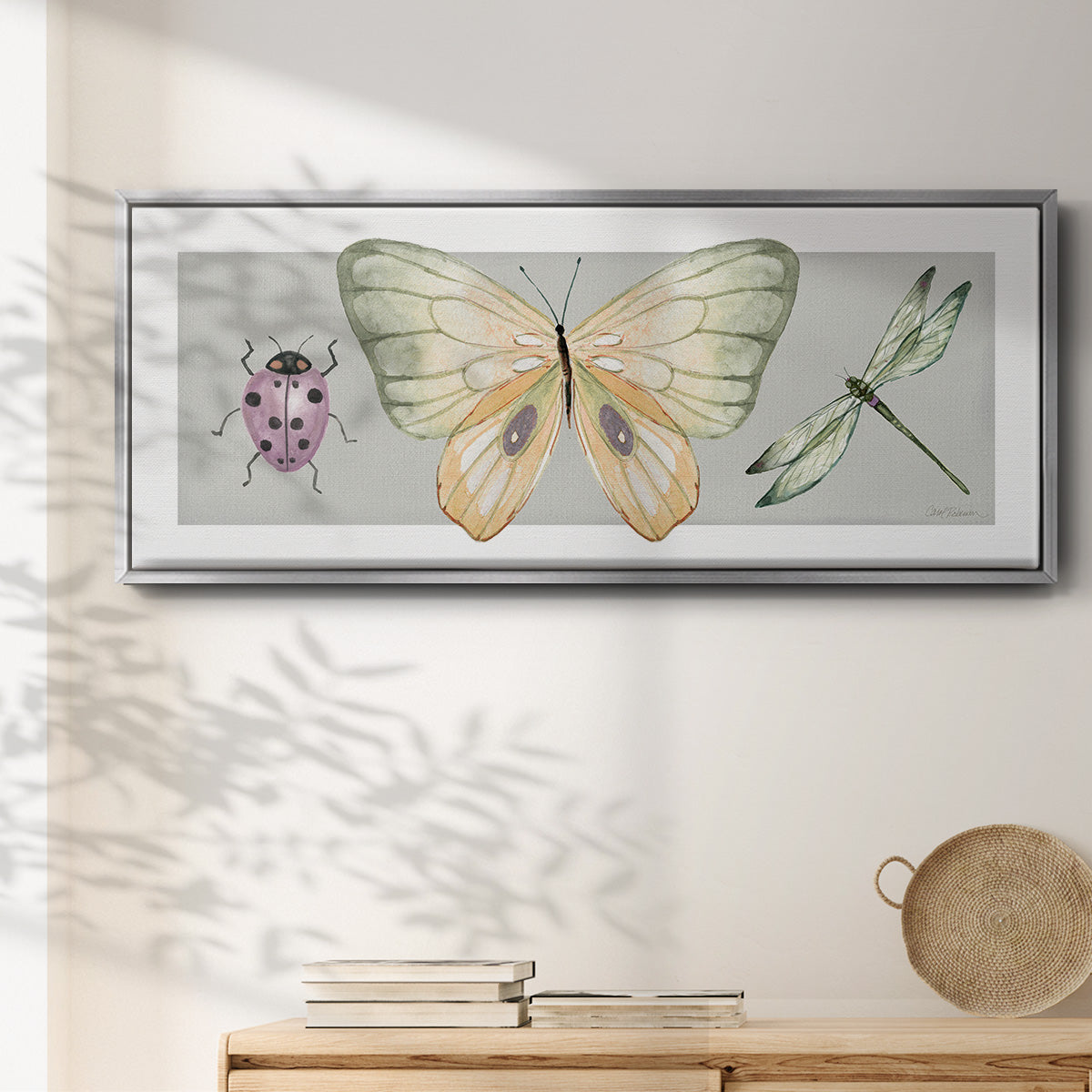 Pretty Insects I - Floater Framed Canvas Print