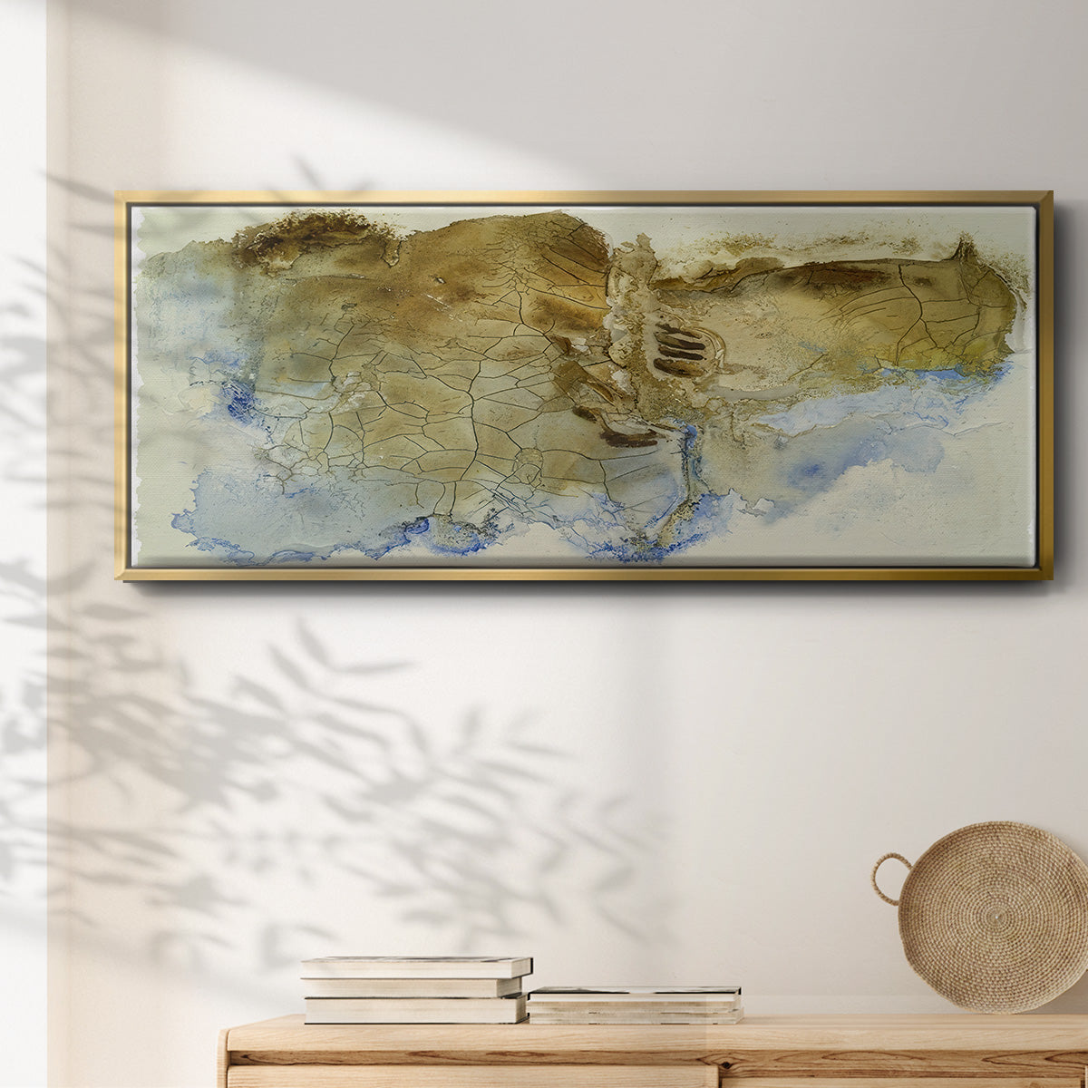 Golden Fissure I  - Floater Framed Canvas Print