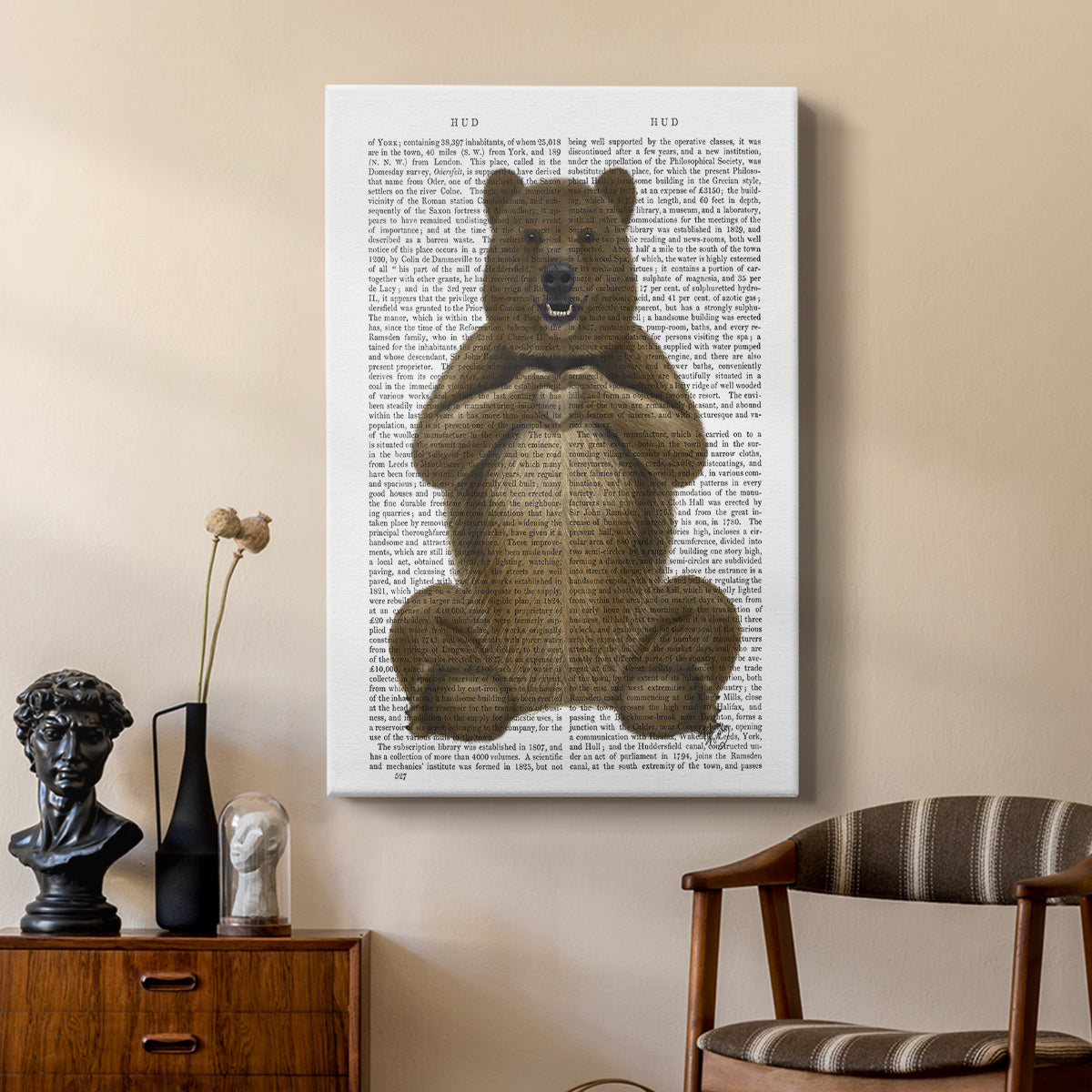 Bear and Hand Heart - Canvas Art Print