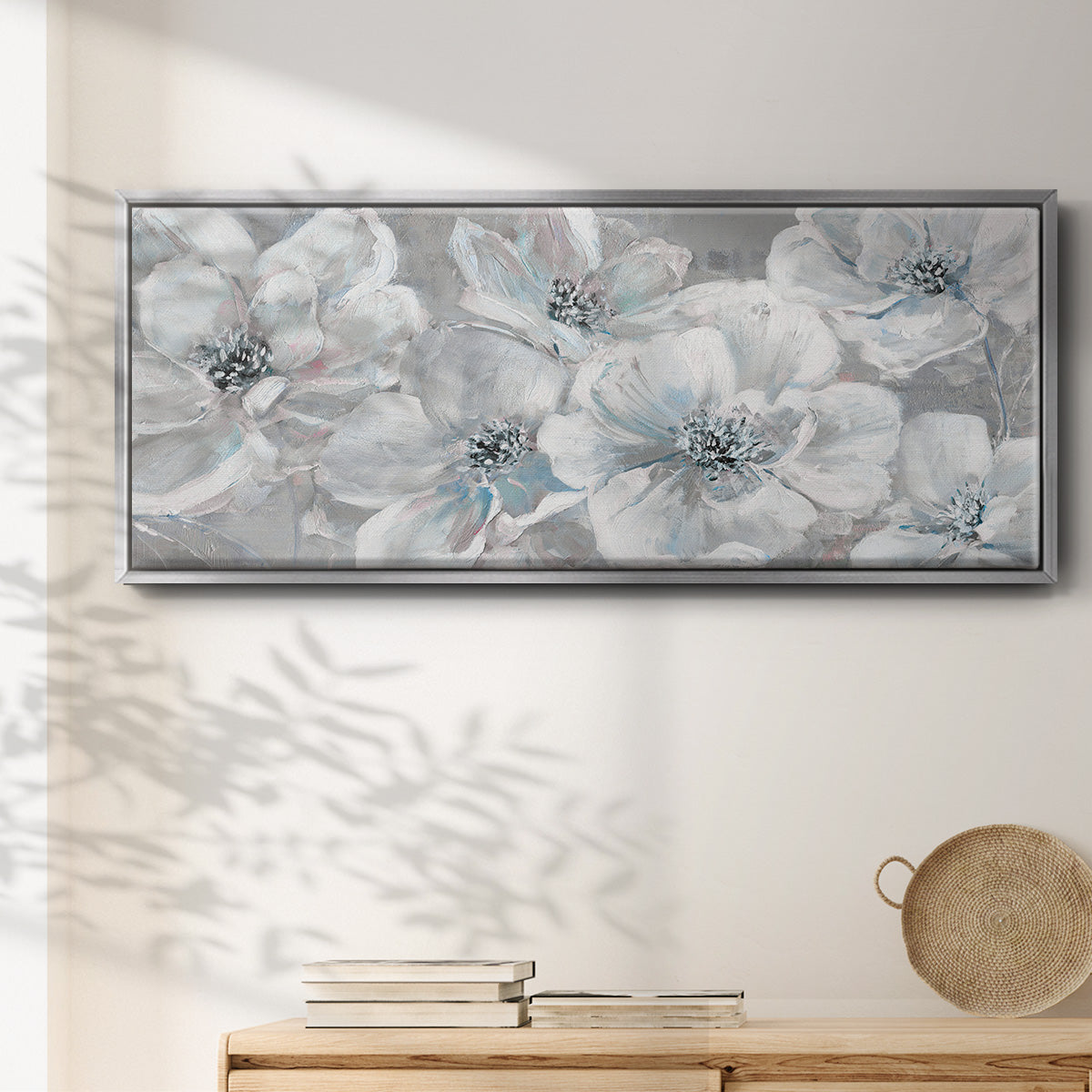 Soft Teal Summer - Floater Framed Canvas Print