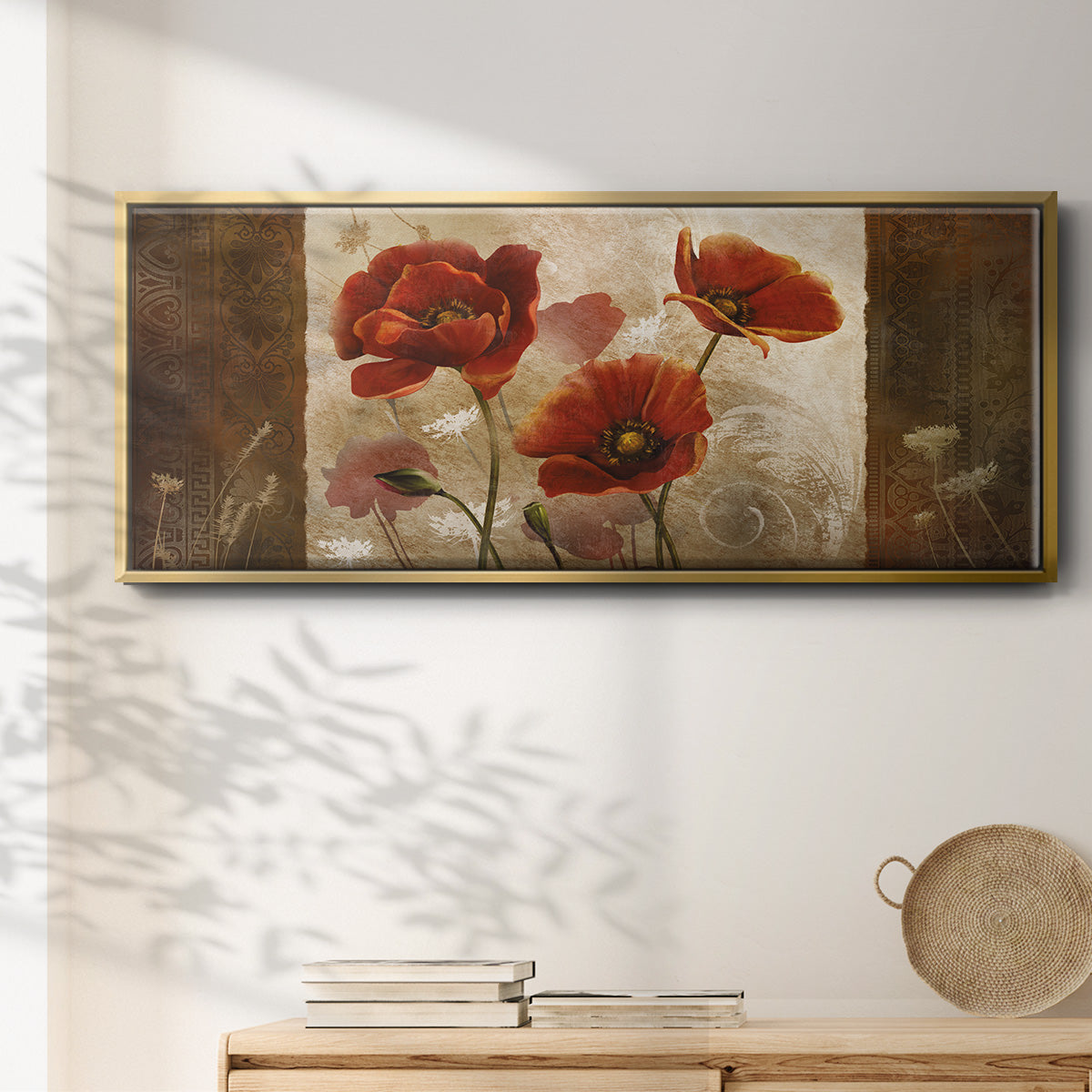 Poppy Morning - Floater Framed Canvas Print