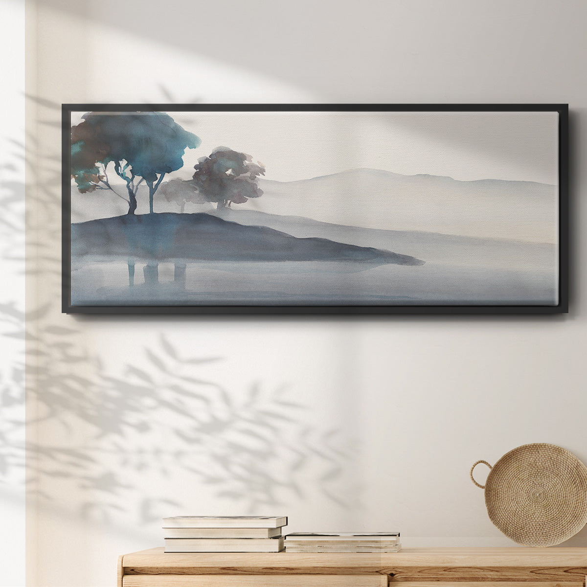 Serene Silhouette I - Floater Framed Canvas Print
