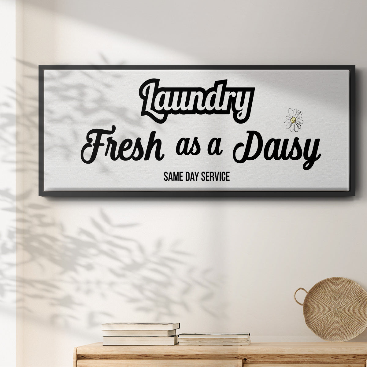 Daisy Laundry - Floater Framed Canvas Print