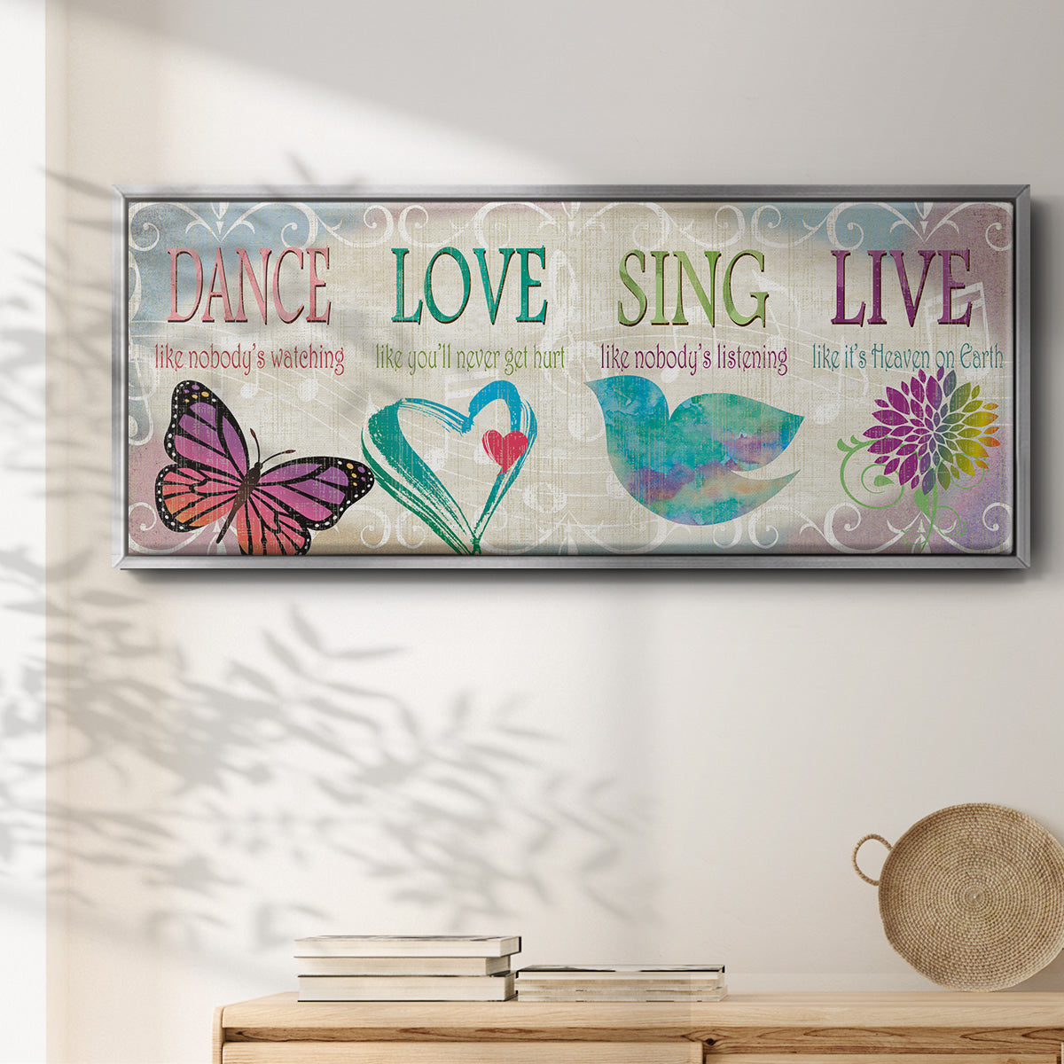 Dance Love Sing - Floater Framed Canvas Print