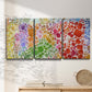 Three-panel canvas wall art featuring peaceful tropical inspired landscape, displayed in a minimalist living room above a console table.