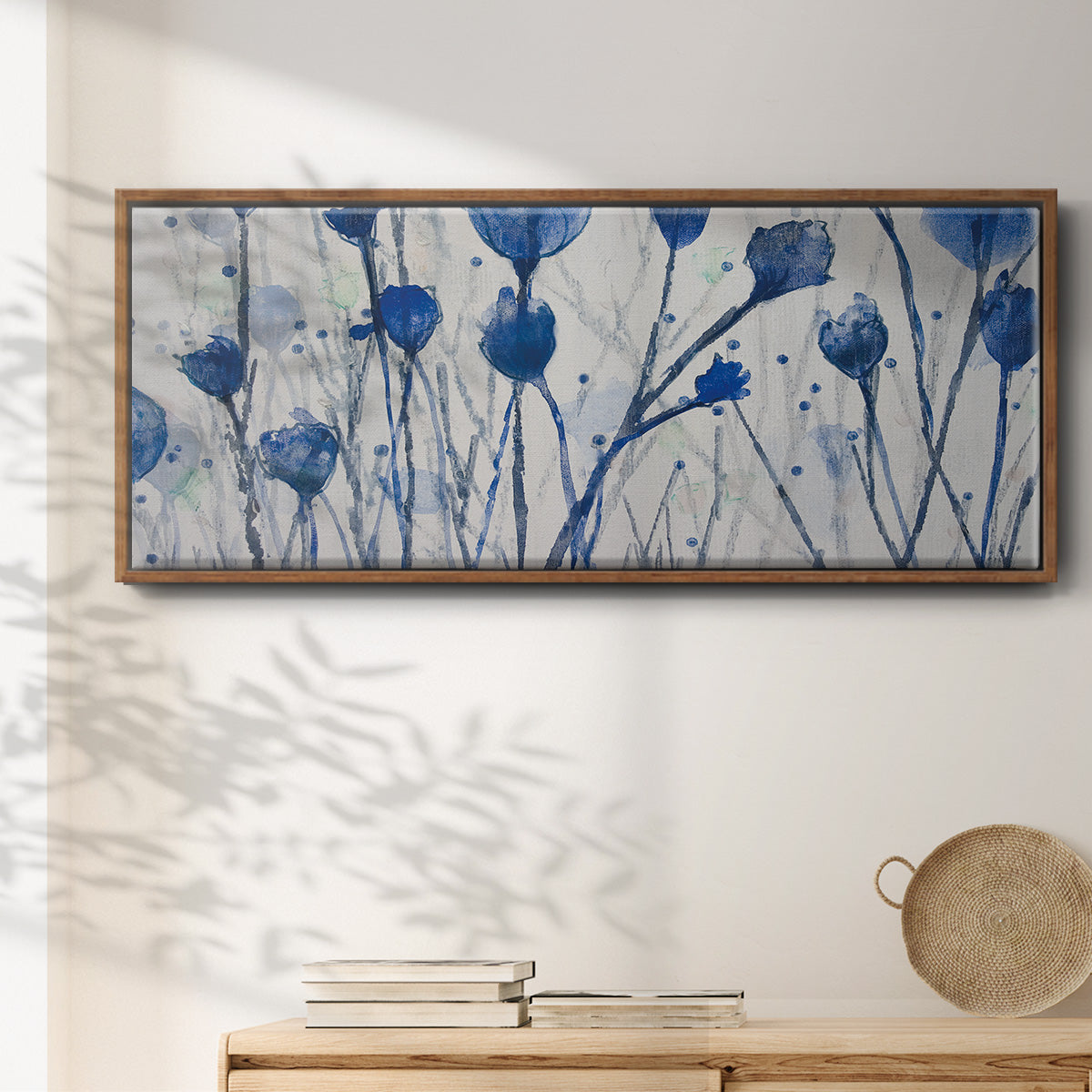 Blue Day Garden - Floater Framed Canvas Print