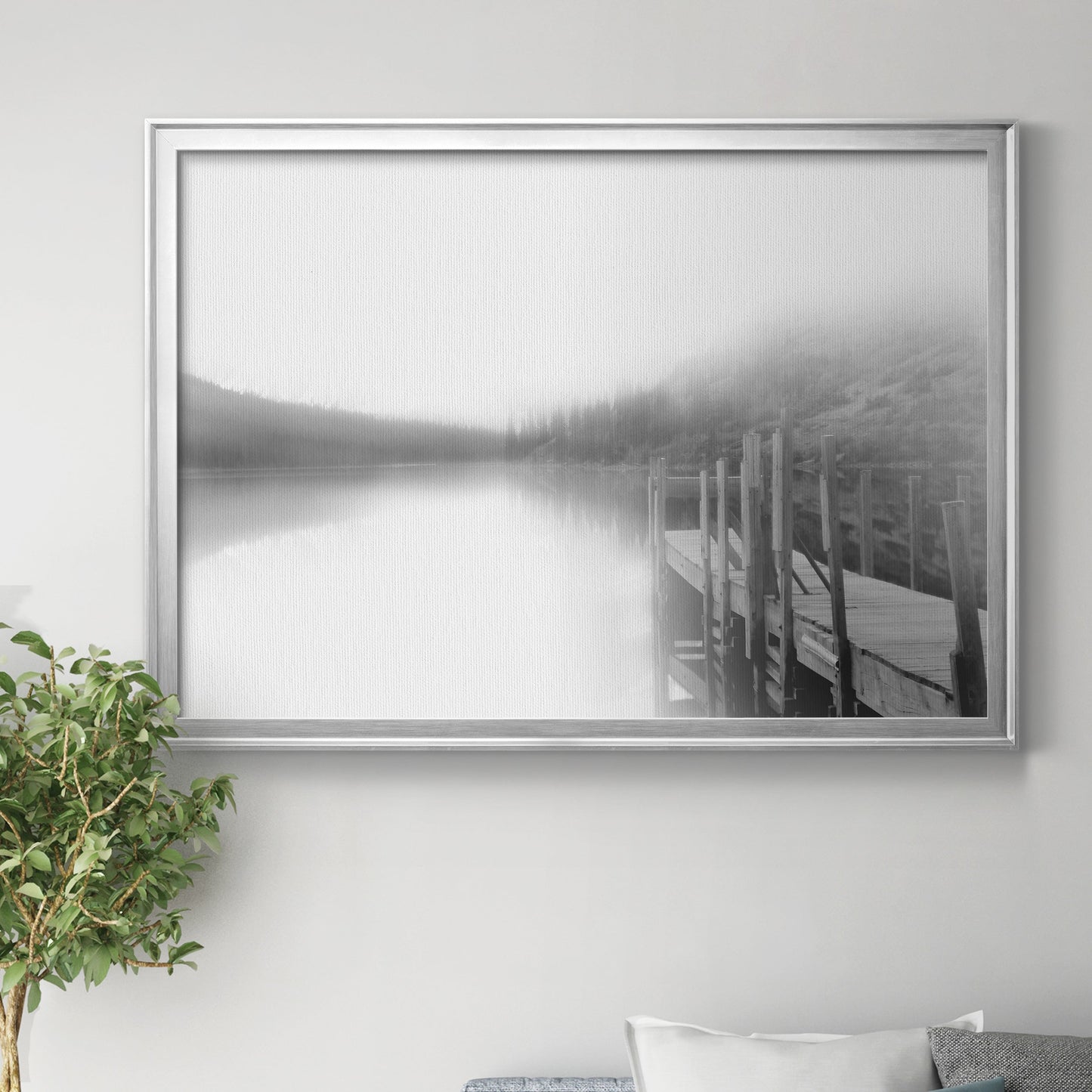 Mist on the Docks Premium Classic Framed Canvas - Ready to Hang